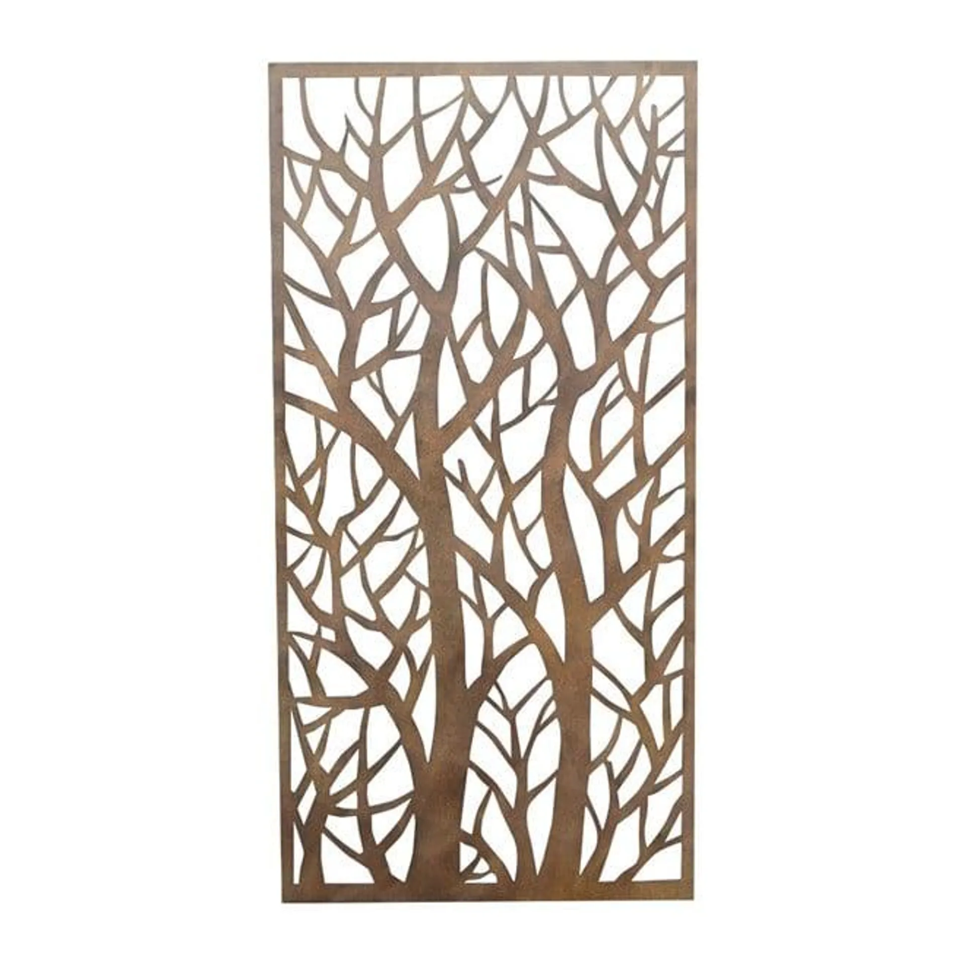 Rusted Look Steel Screen 1800x900mm Trees