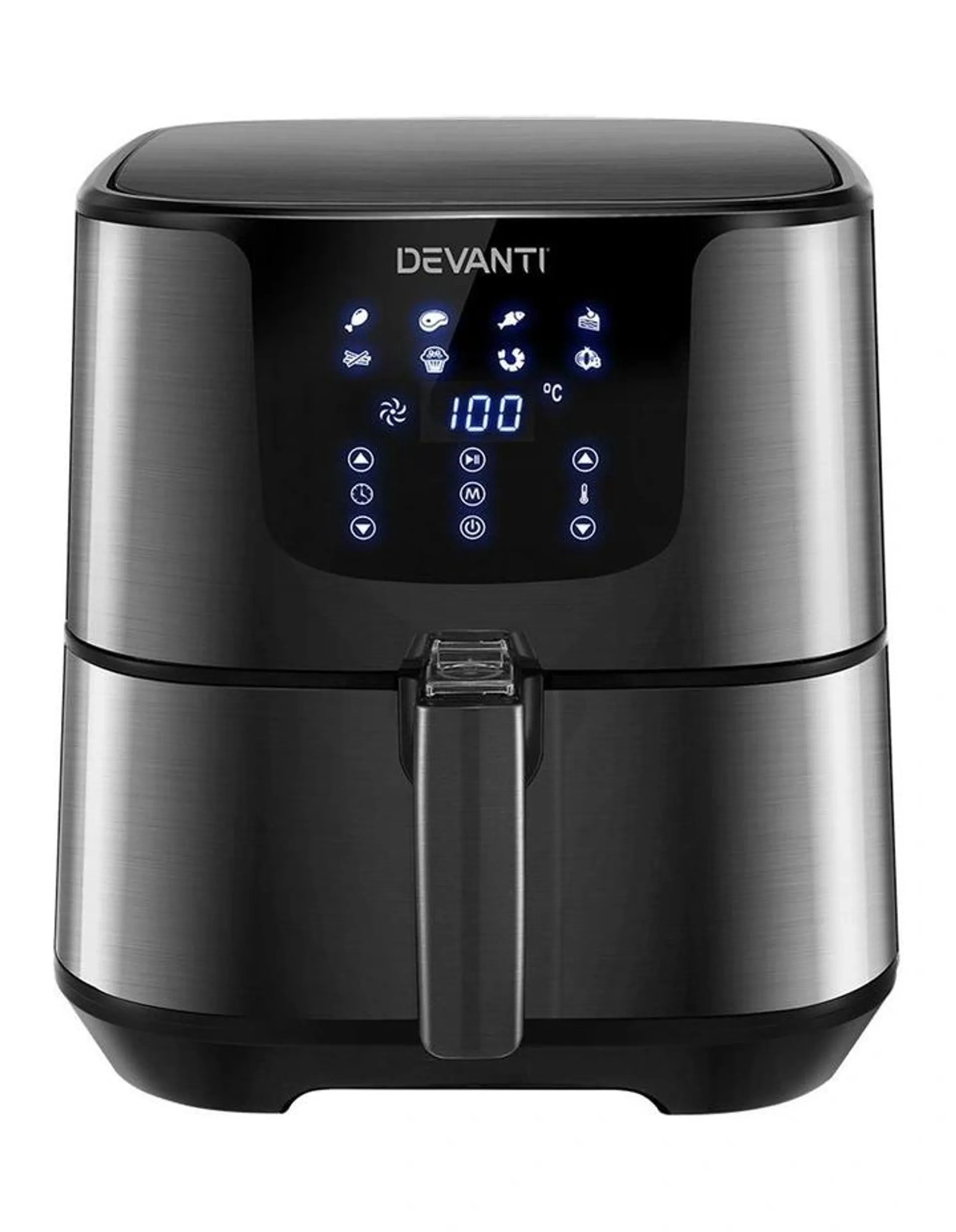 Air Fryer 7L LCD Fryers Oven Airfryer Stainless Steel Black