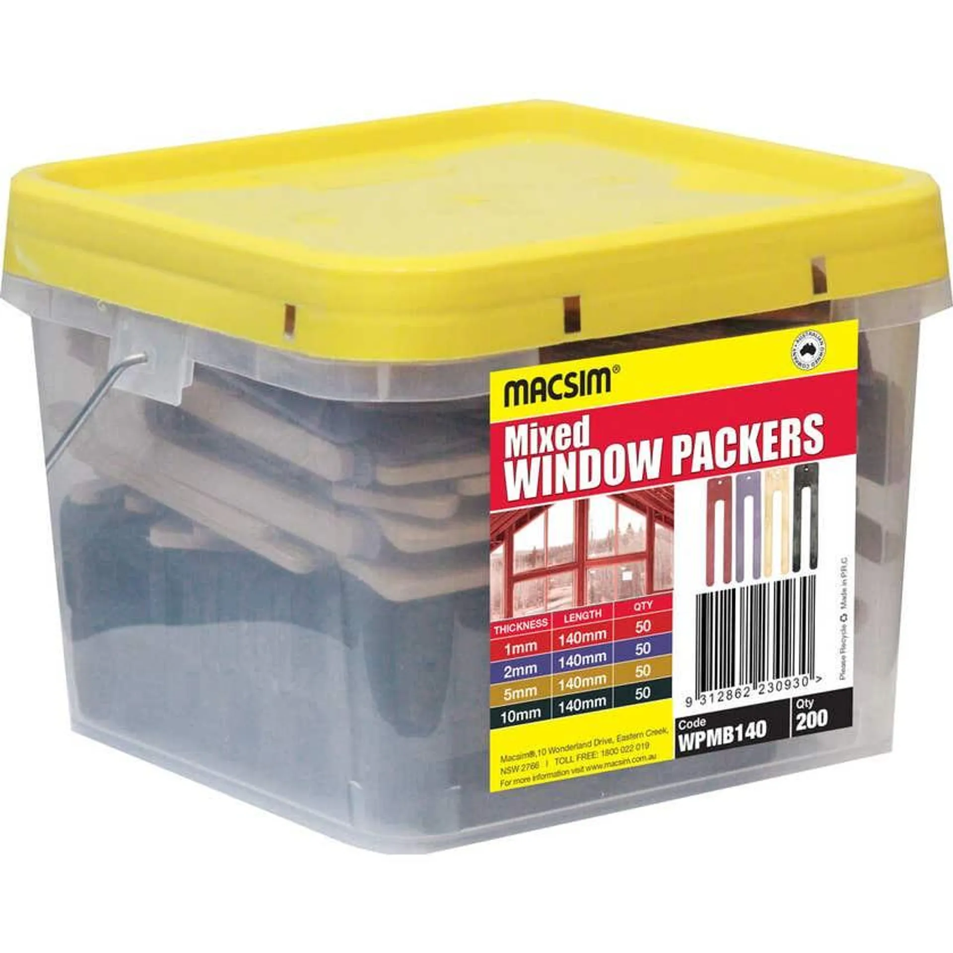 Macsim Window Packer Mixed 140mm - Box of 200