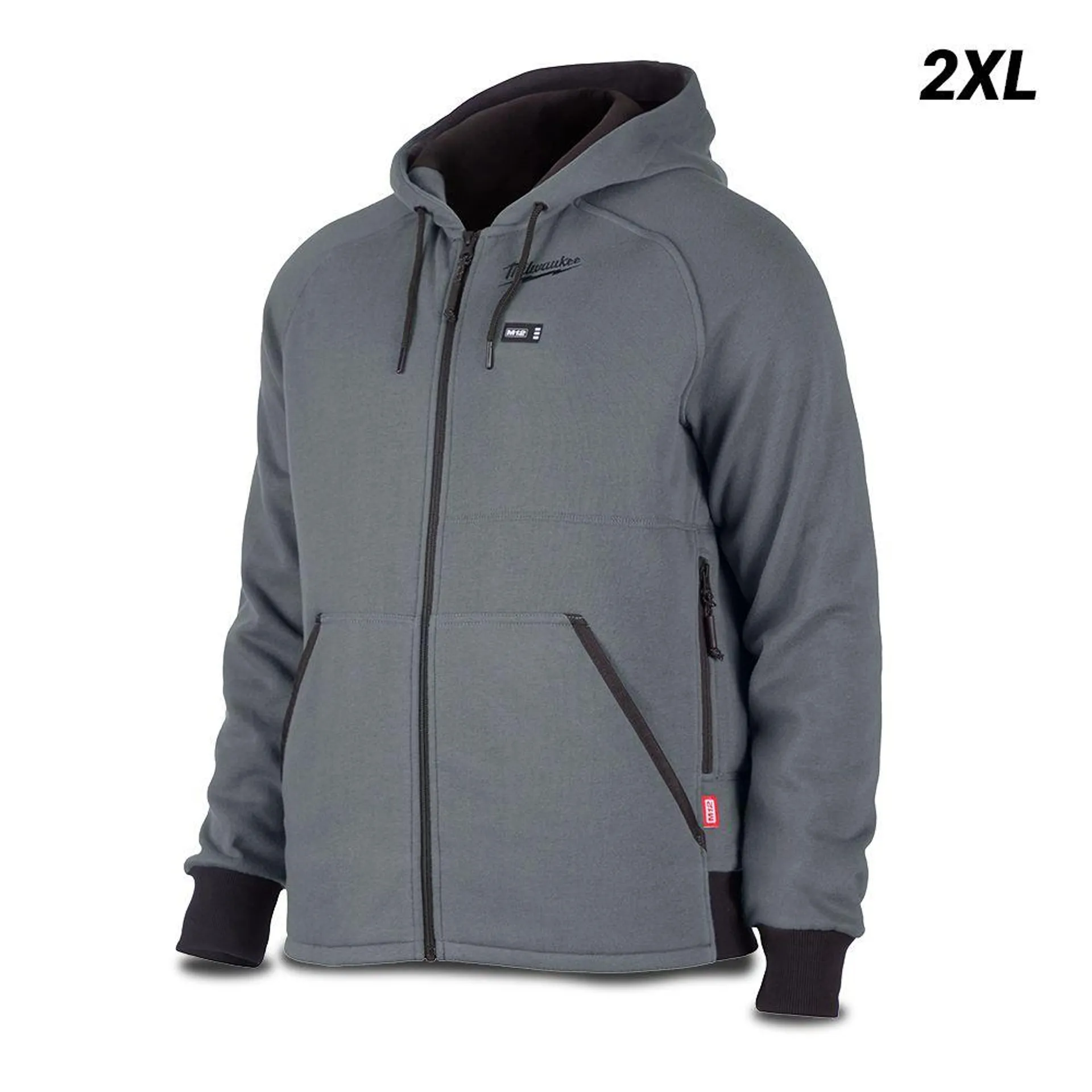 Milwaukee M12HHGREY40XXL 12V Li-ion Cordless Grey Heated Hoodie (2X-LARGE) - Skin Only