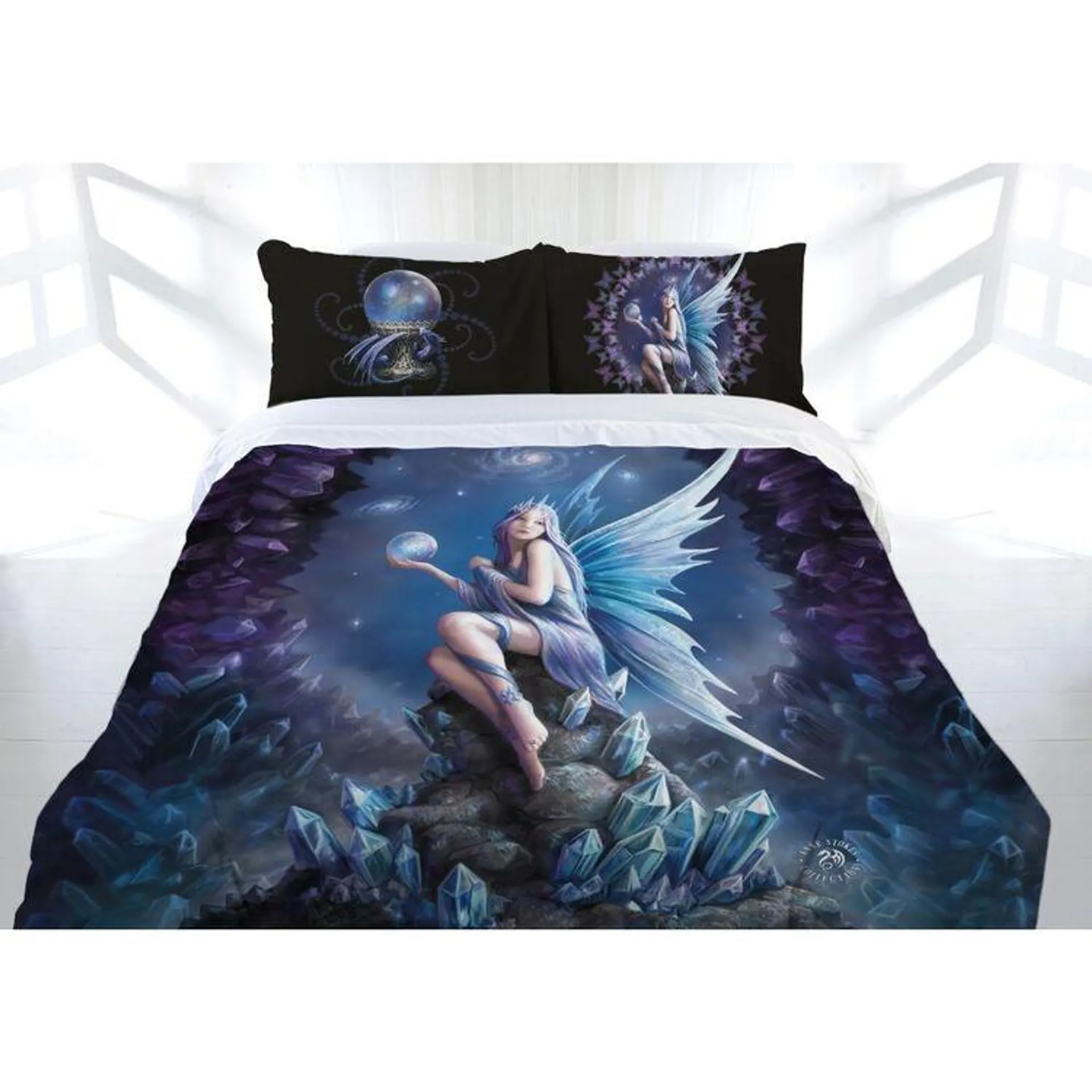 Anne Stokes Amethyst Moon Quilt Cover Set Blue/Black Queen