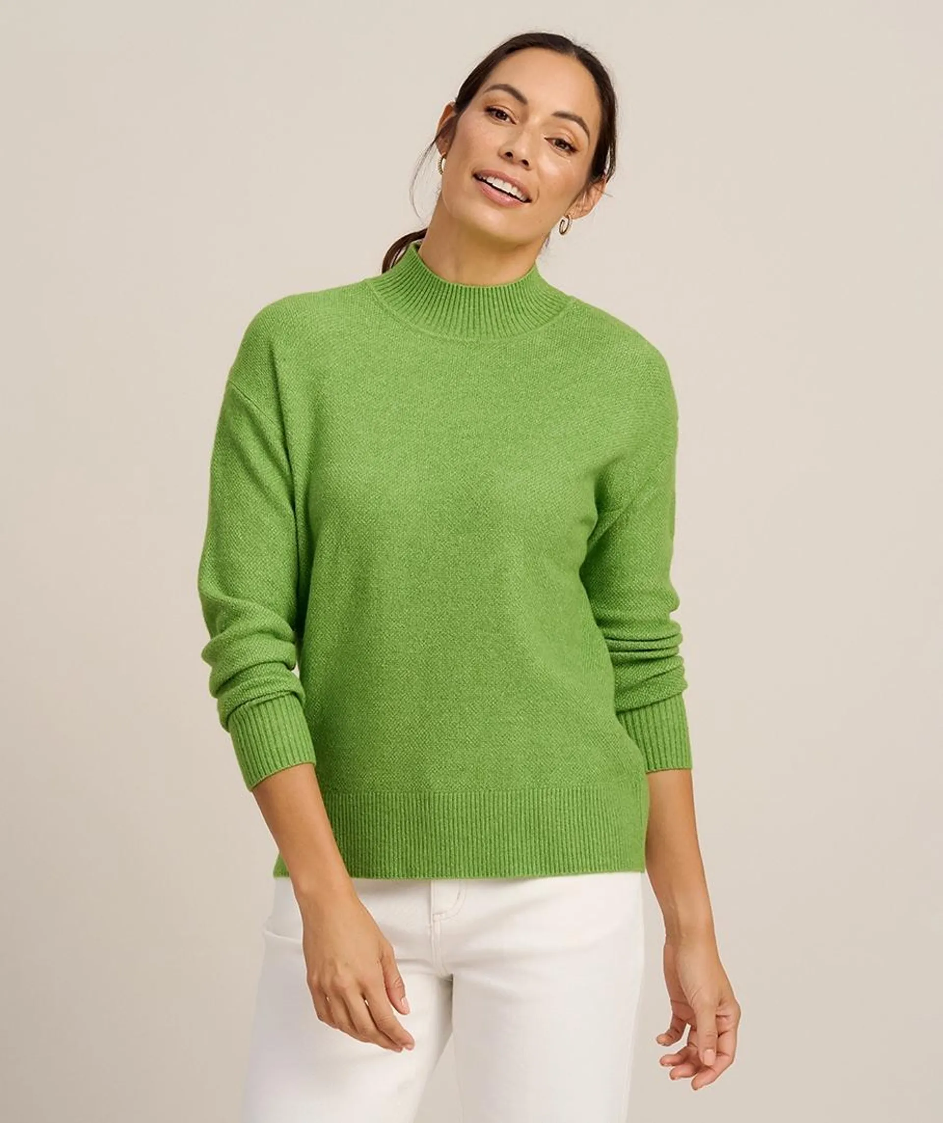 Textured Mock Neck Jumper