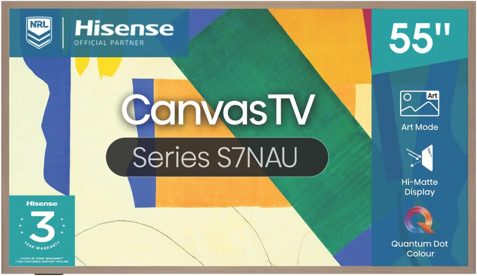 Hisense 55" Canvas S7NAU 4K QLED Smart TV 2024