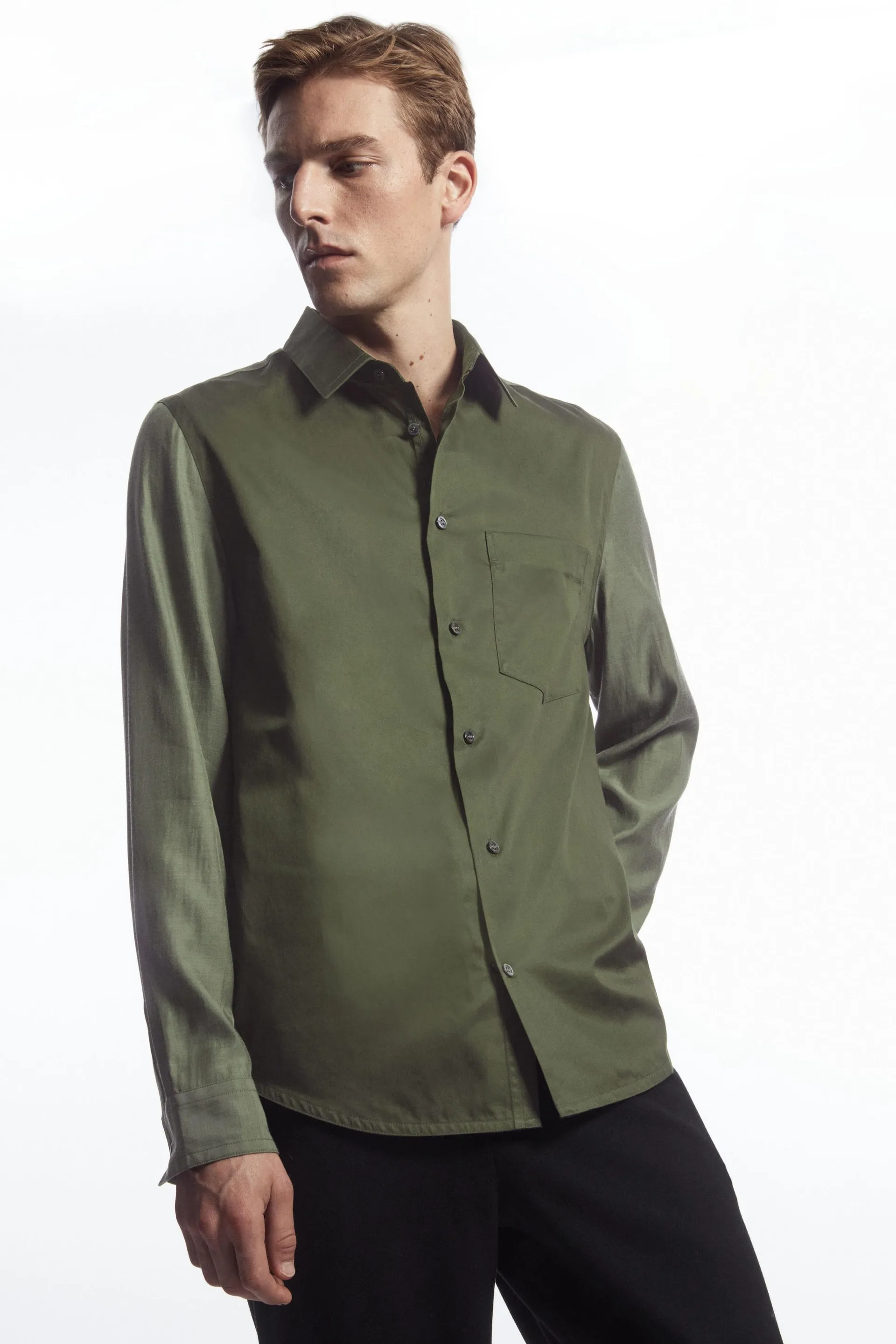 COLOUR-BLOCK TAILORED SHIRT - RELAXED