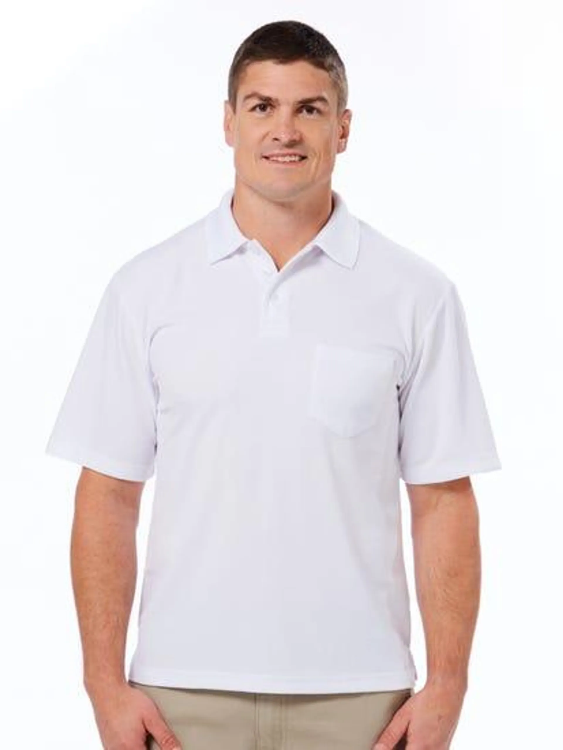 Lowes Plain Polo Top With Pocket White