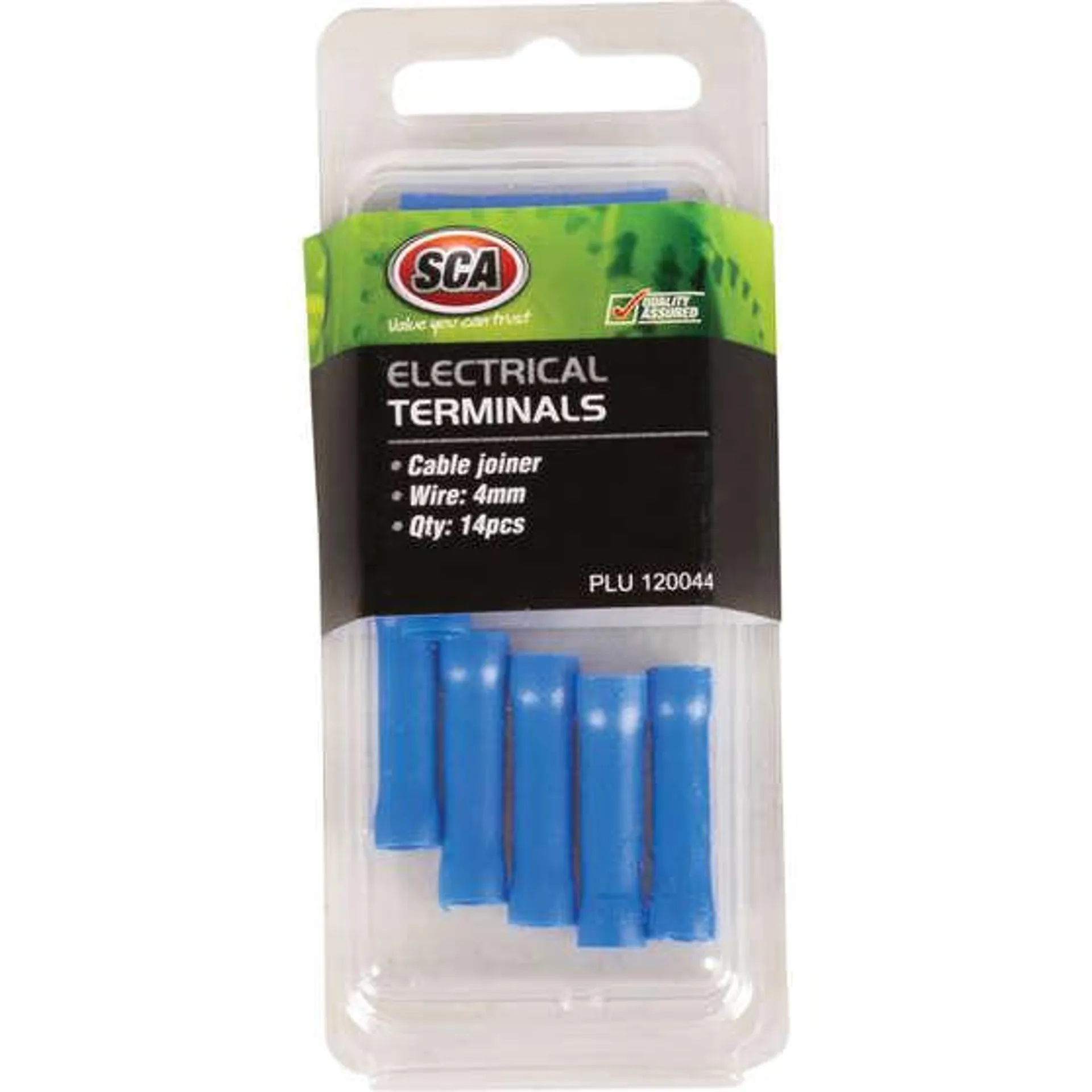 SCA Electrical Terminals - Cable Joiner, 4mm Blue, 14 Pack