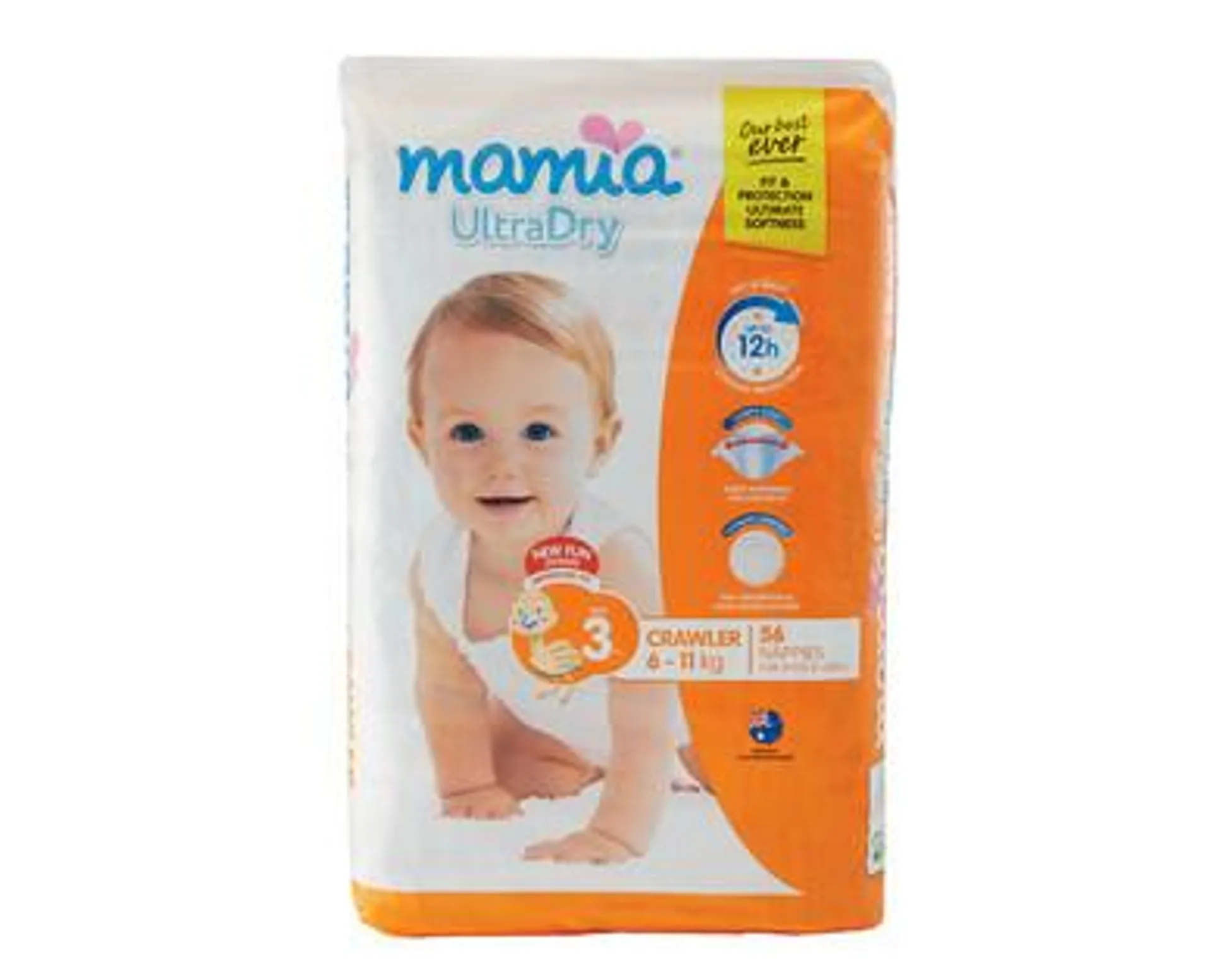 MAMIA ® Unisex Crawler Nappies 6kg-11kg 56pk