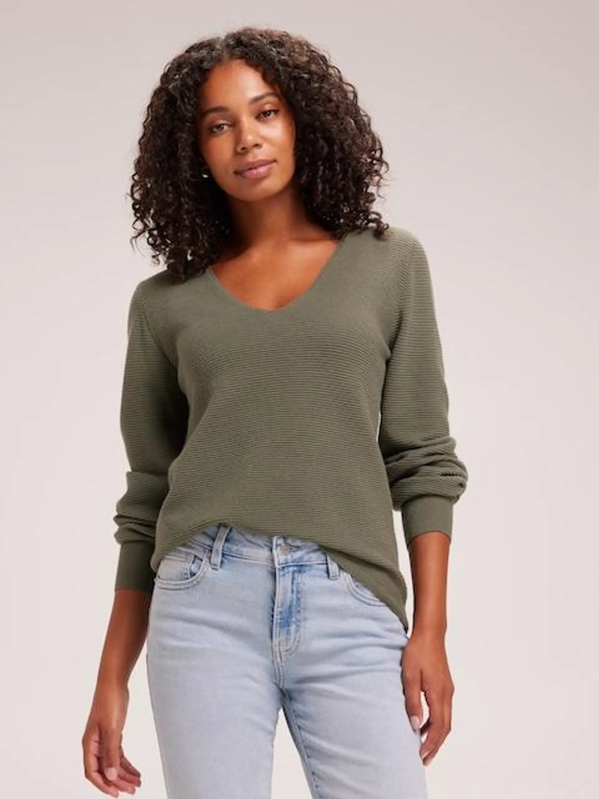 Just Jeans Paige V Neck Ottoman Pullover