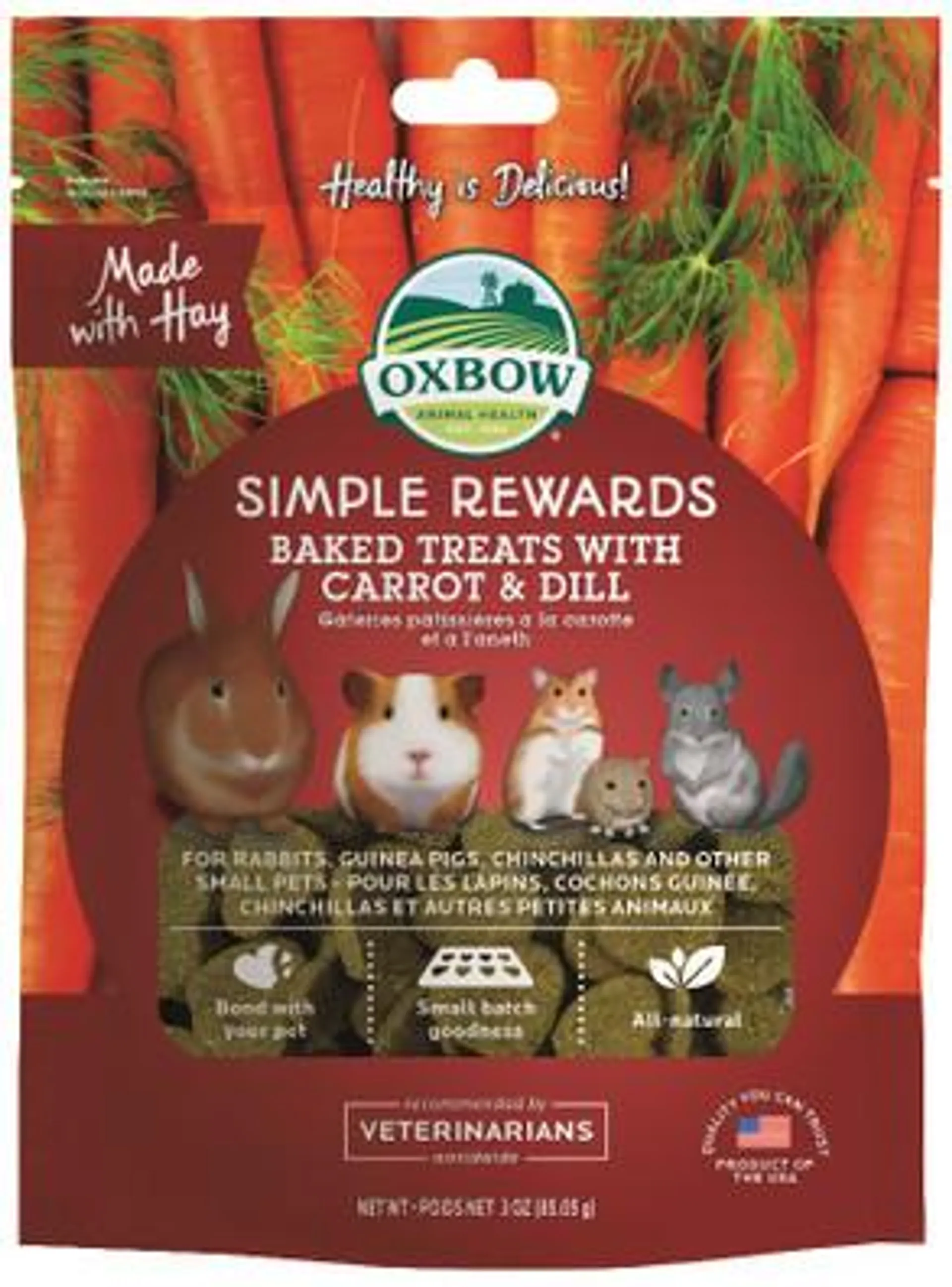 Oxbow Simple Rewards Baked Carrot and Dill Treats