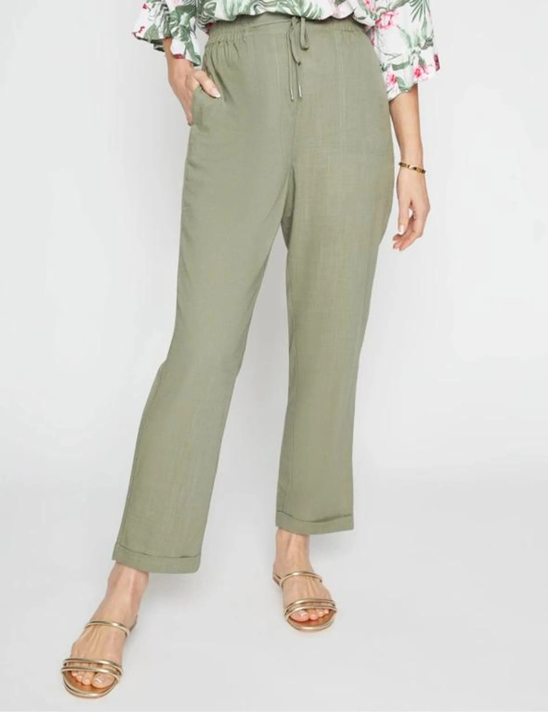 Millers Full Length Straight Leg Linen Blend Jogger Pant