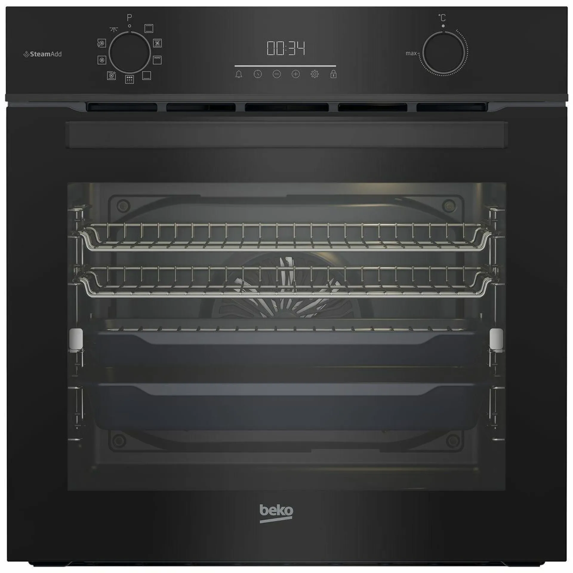 Beko 60cm Pyrolytic Multifunction Oven with SteamAdd and Airfry BBO6851PDX