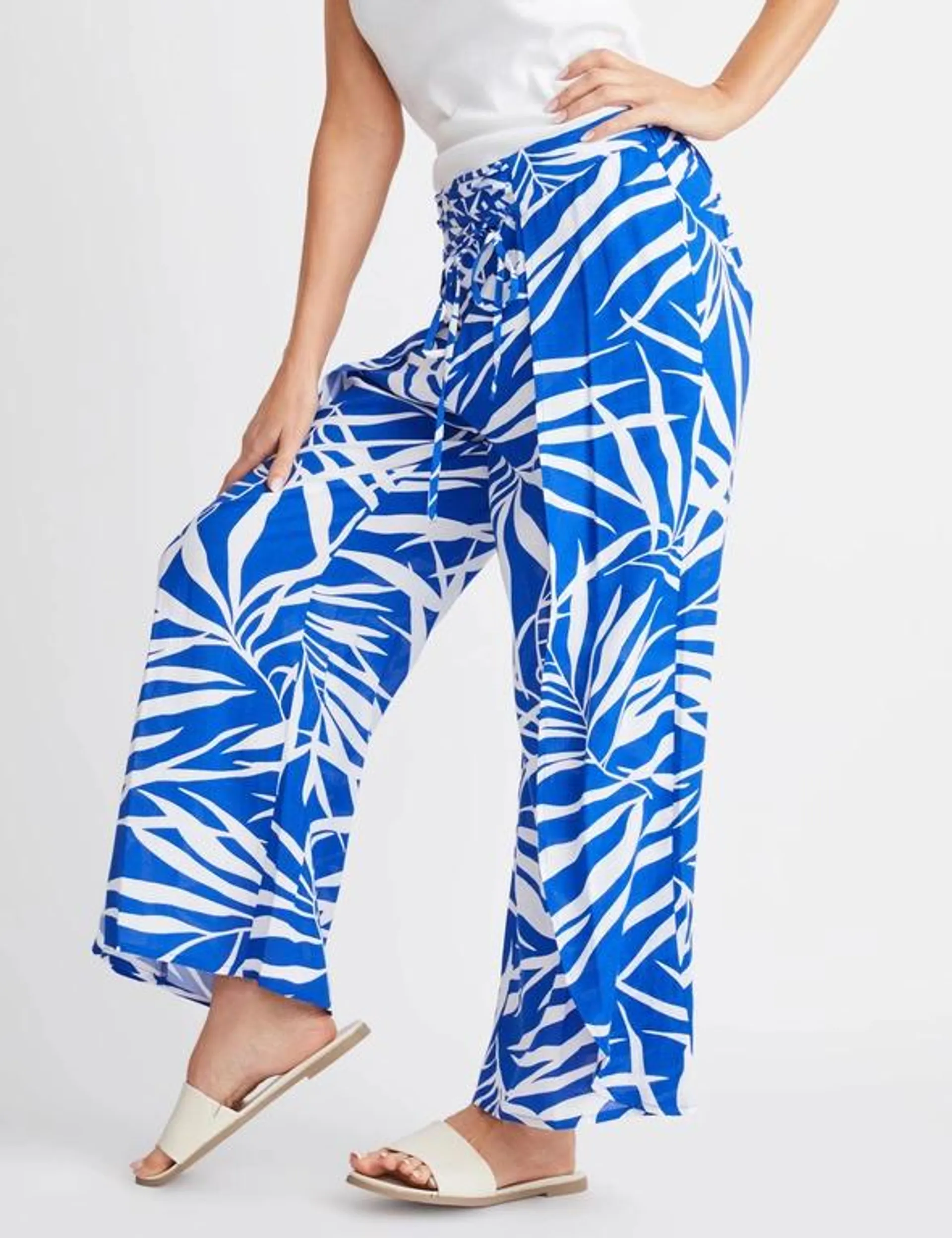 Millers Full Length Wide Leg Self Tie Printed Rayon Pant