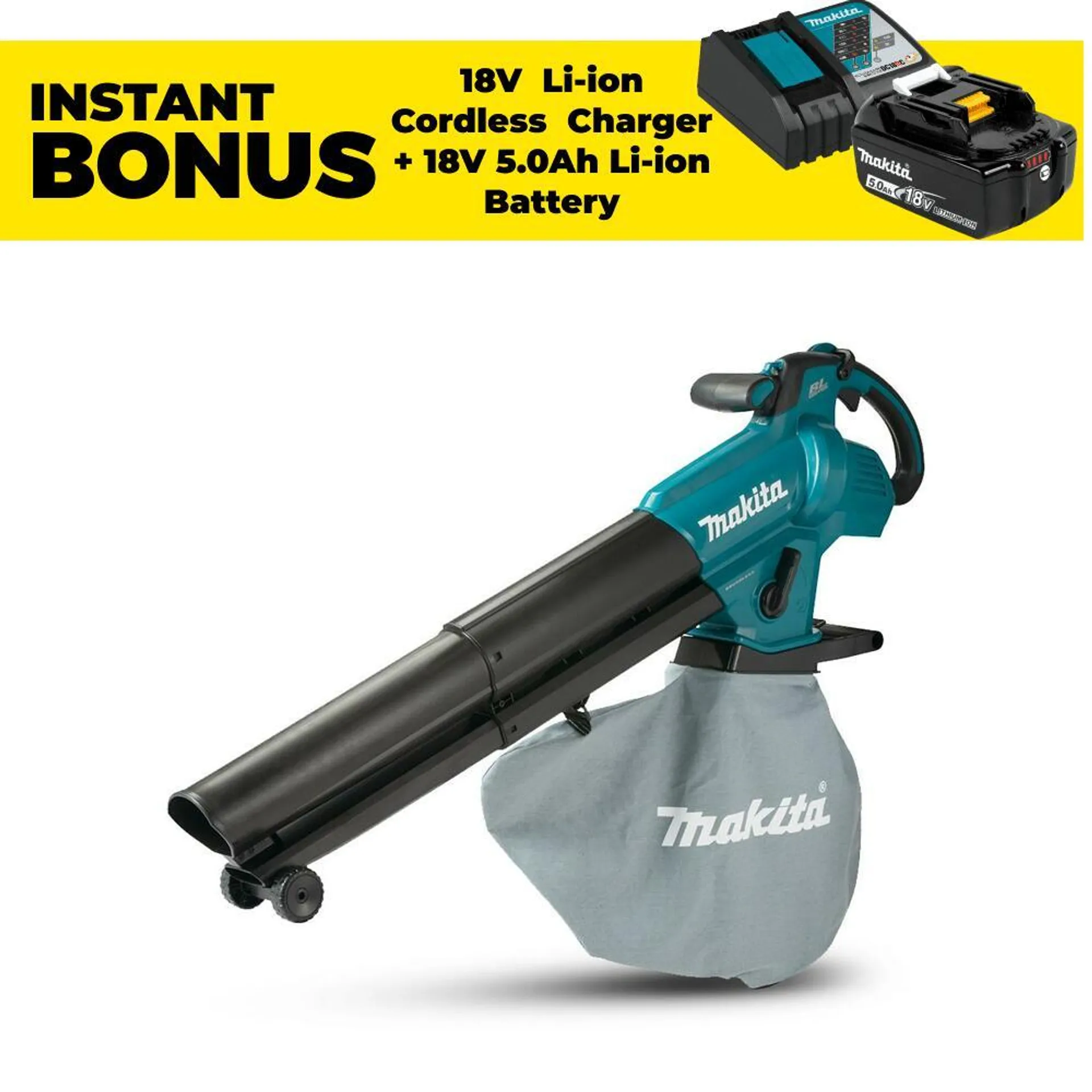 Makita DUB187Z 18V Li-ion Cordless Brushless Blower Vacuum - Skin Only