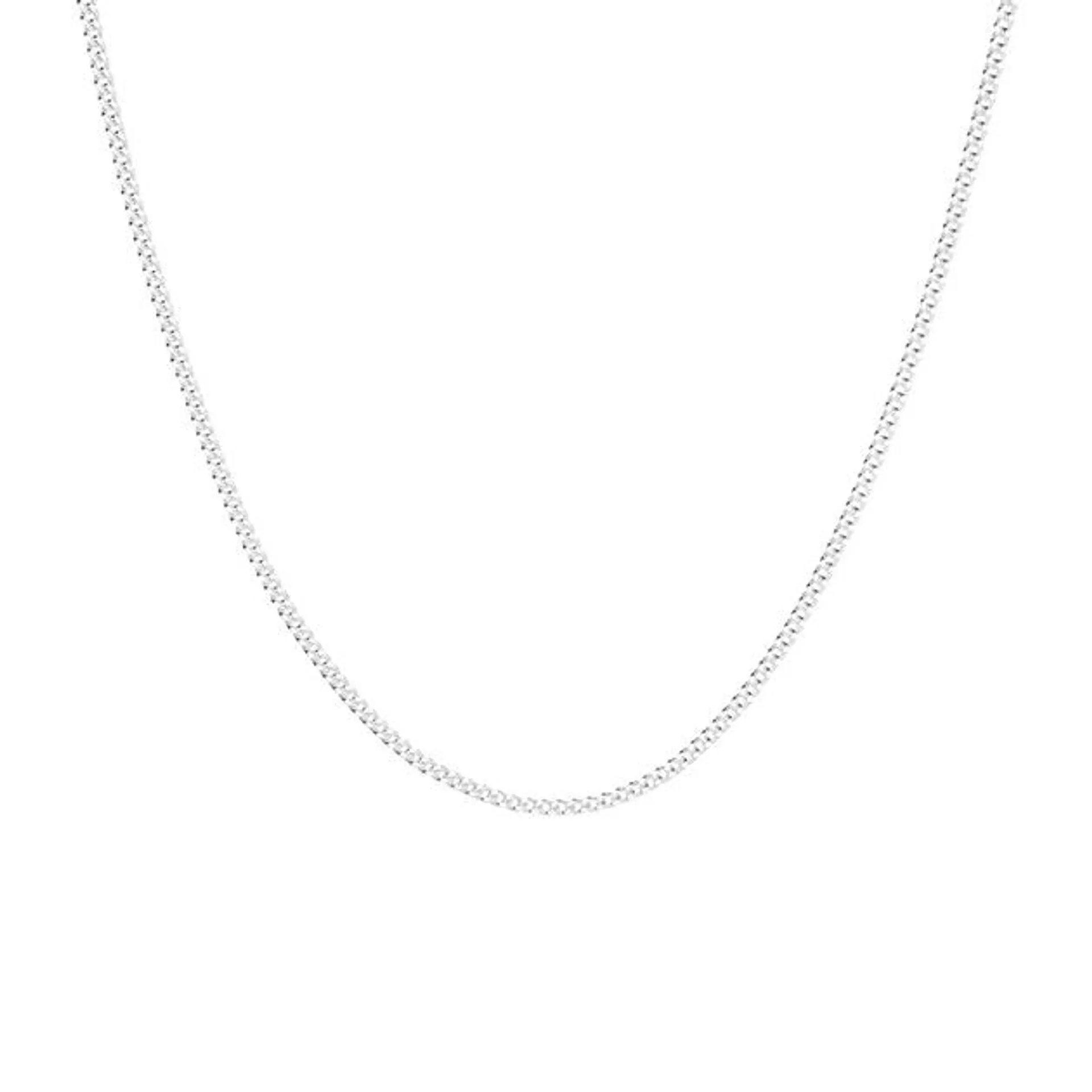 Silver 45cm Diamond-cut Curb Chain