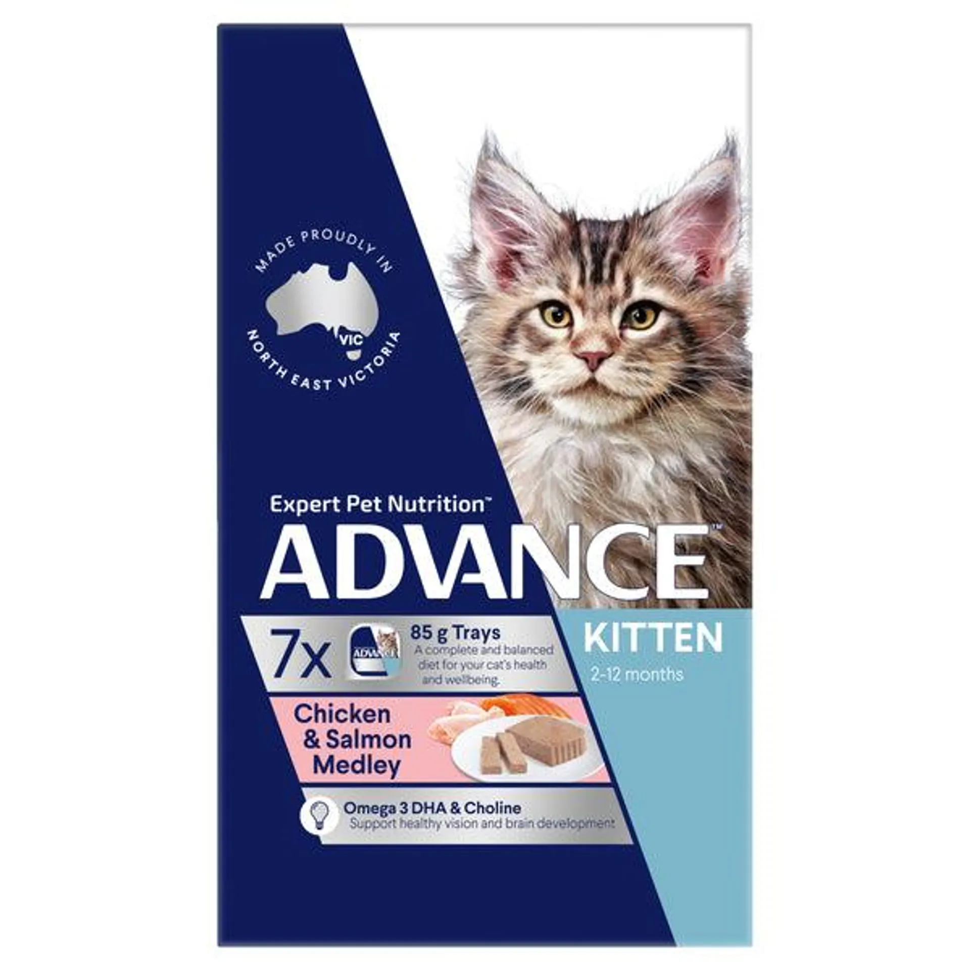 ADVANCE - Kitten Chicken & Salmon Medley Cat Wet Food (85g x 7pk)