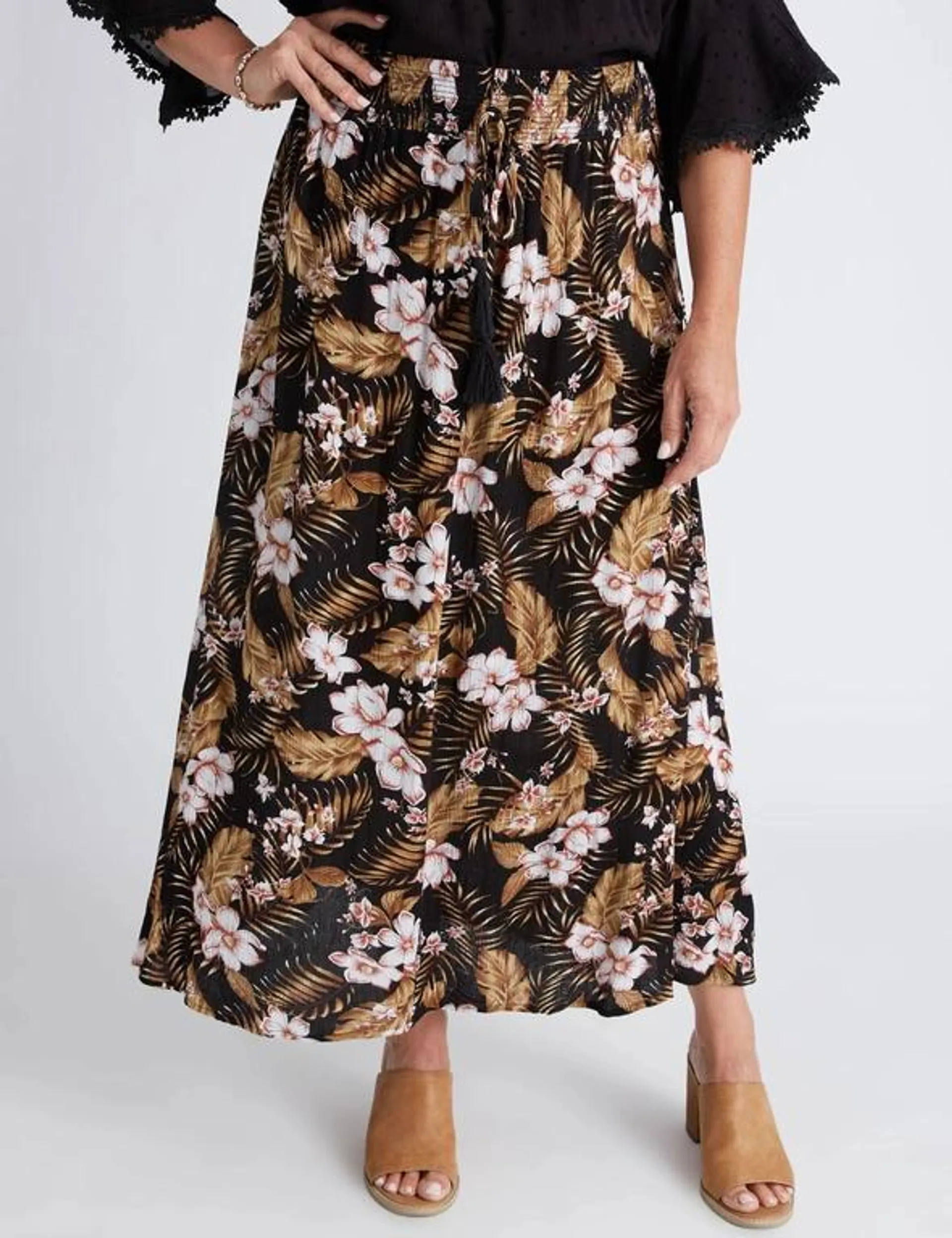 Millers Prined Crinkle Maxi Skirt