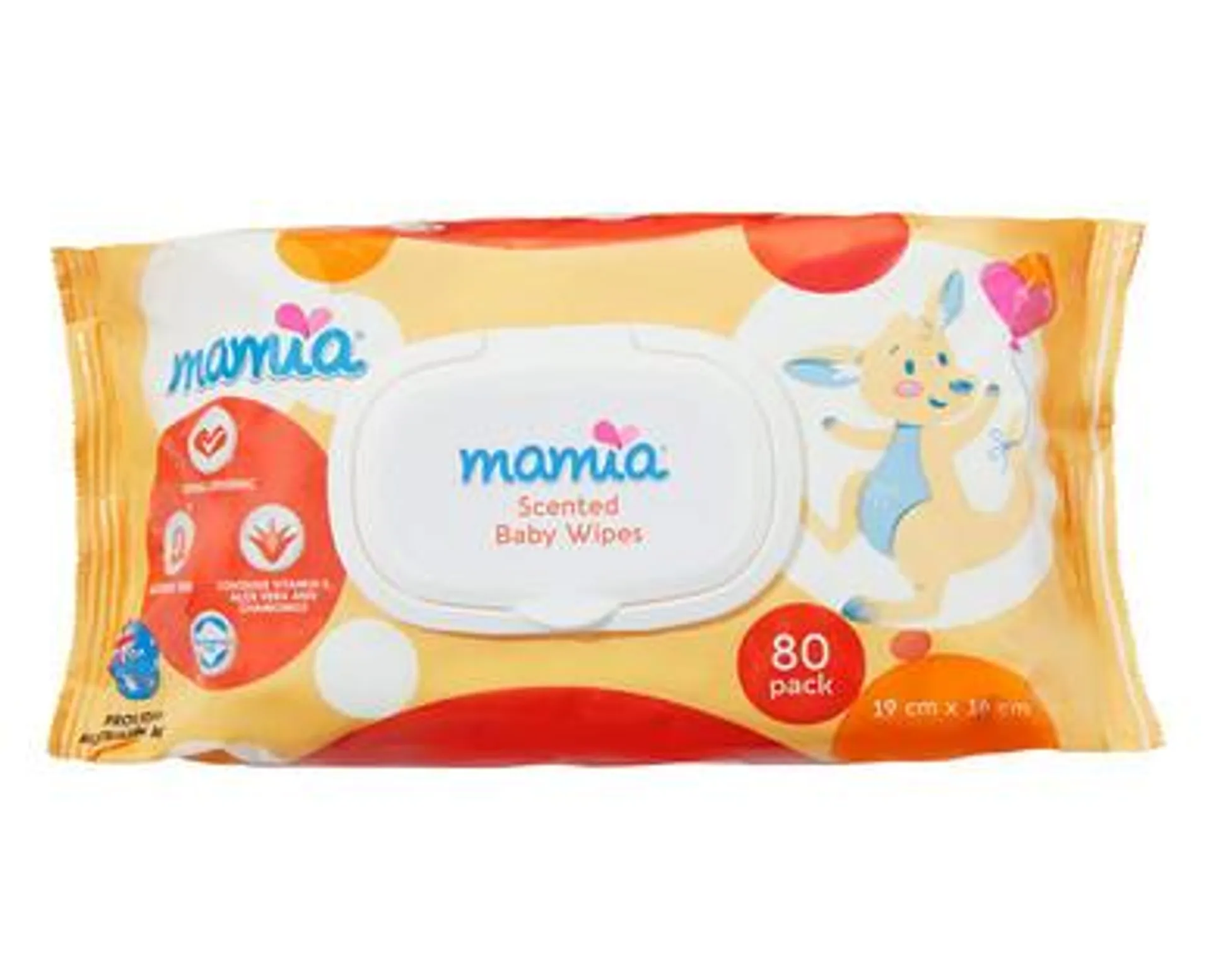 Mamia® Baby Wipes Scented 80pk