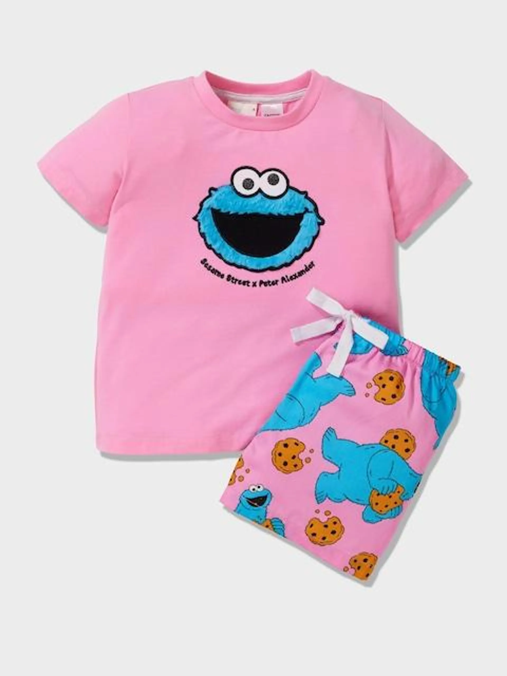 Girls Cookie Monster Short Pj Set