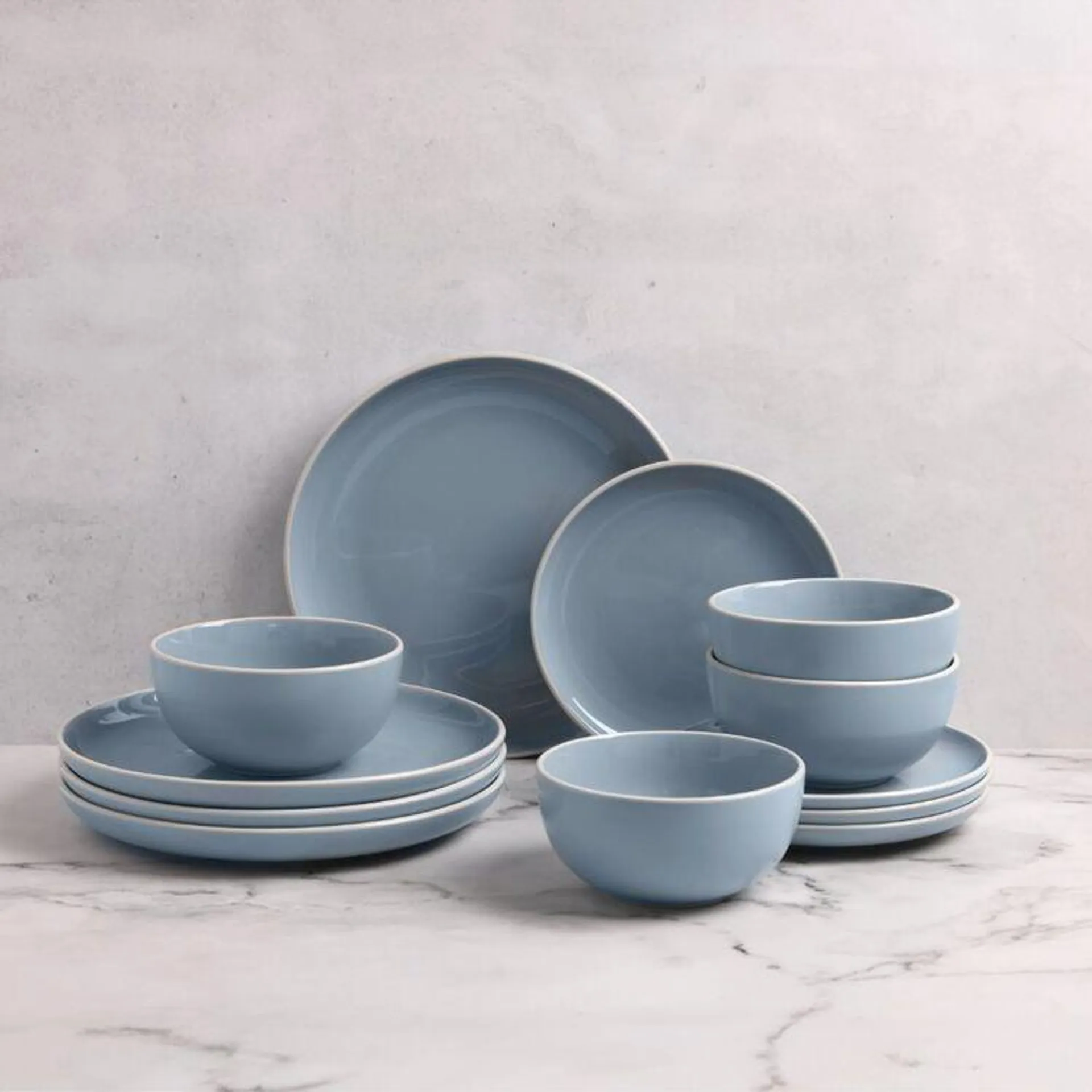 Soren Aurora 12 Piece Dinner Set Blue