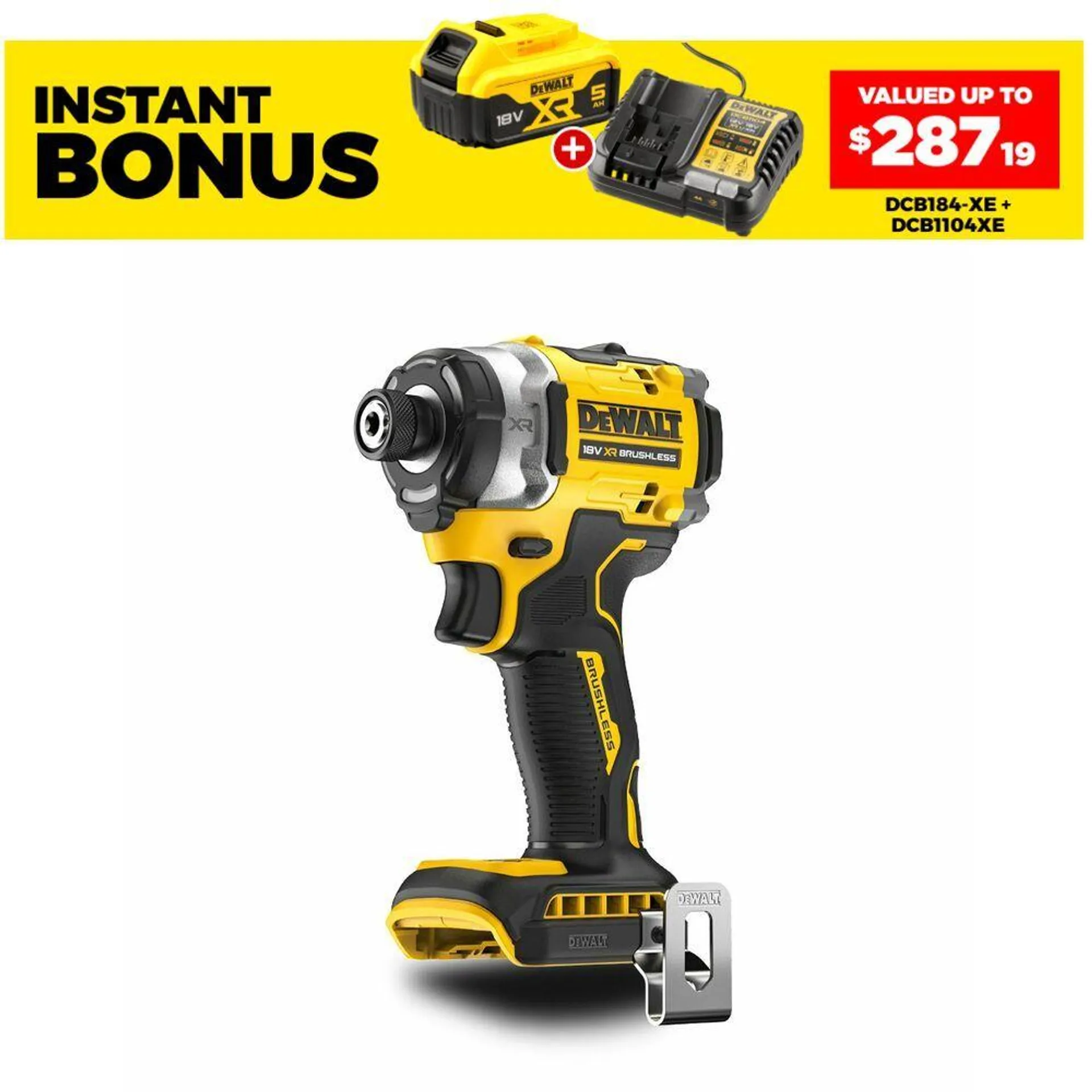 DeWalt DCF860N-XJ 18V XR Li-ion Brushless 3 Speed Premium Impact Driver - Skin Only