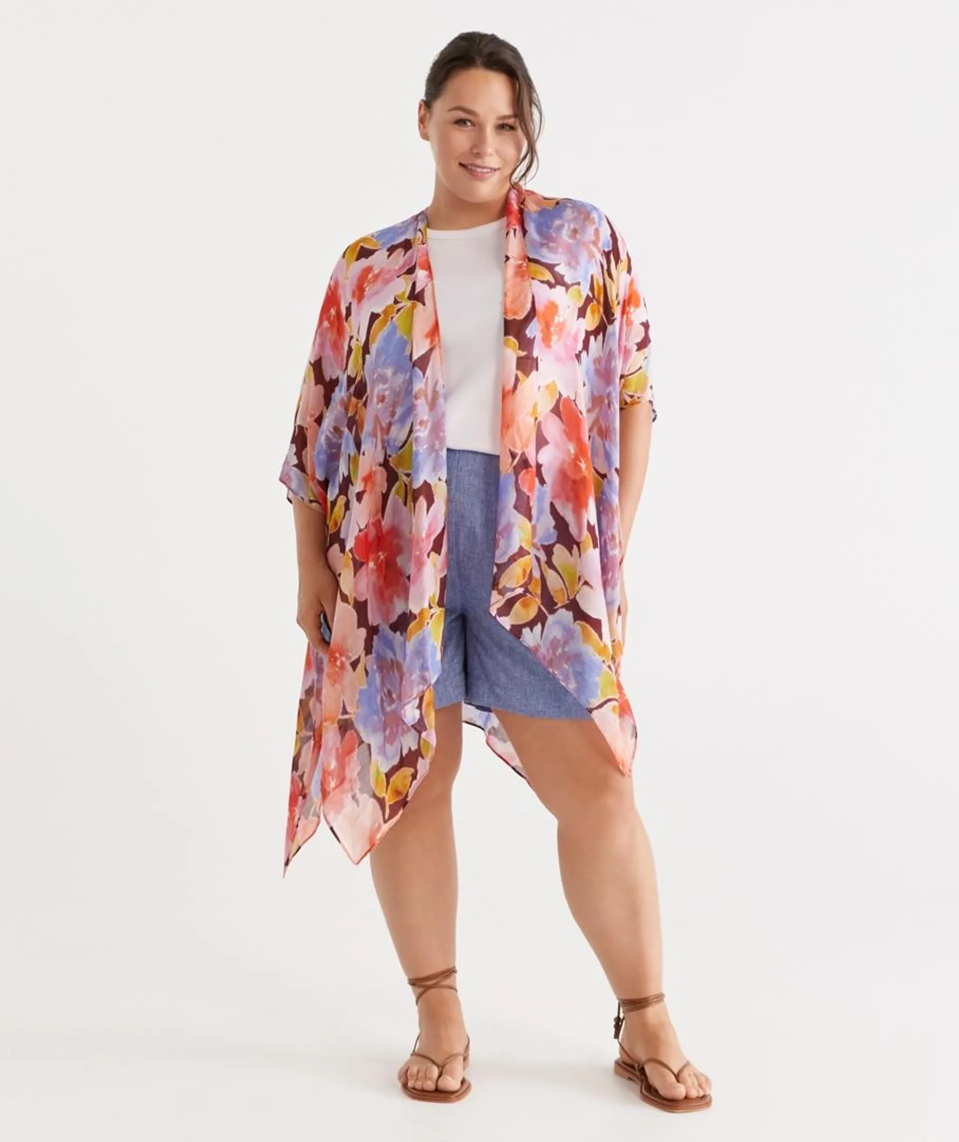 Blurred Floral Print Serape