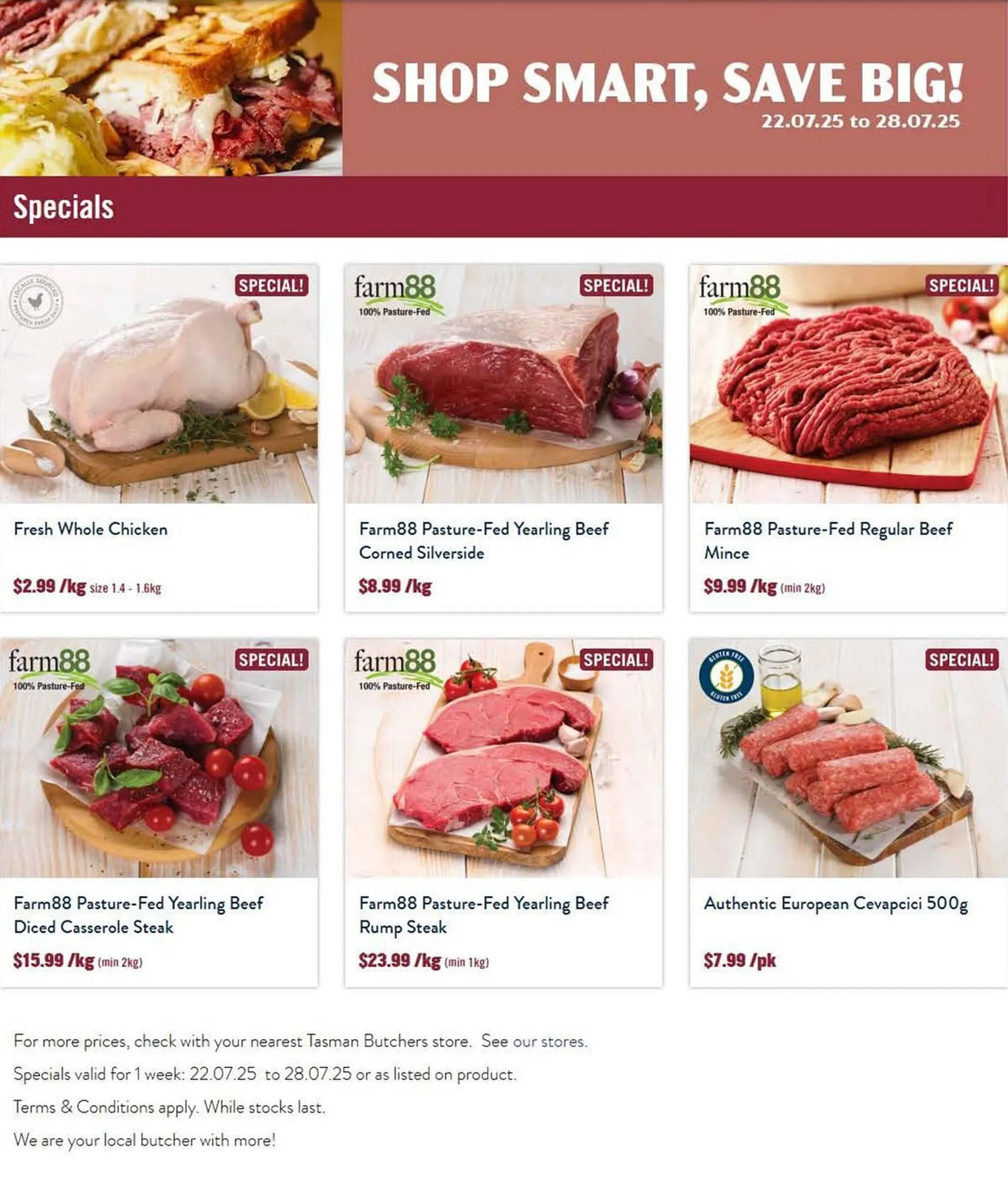 Tasman Butchers catalogue - Catalogue valid from 22 July to 28 July 2025 - page 1