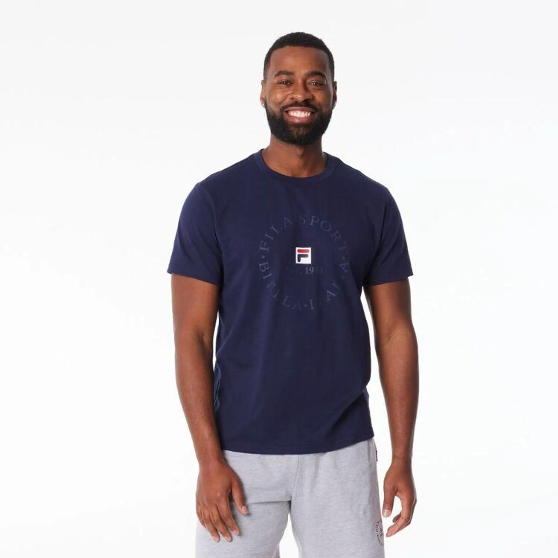 FILA Men's Matthew Print Short Sleeve Tee New Navy