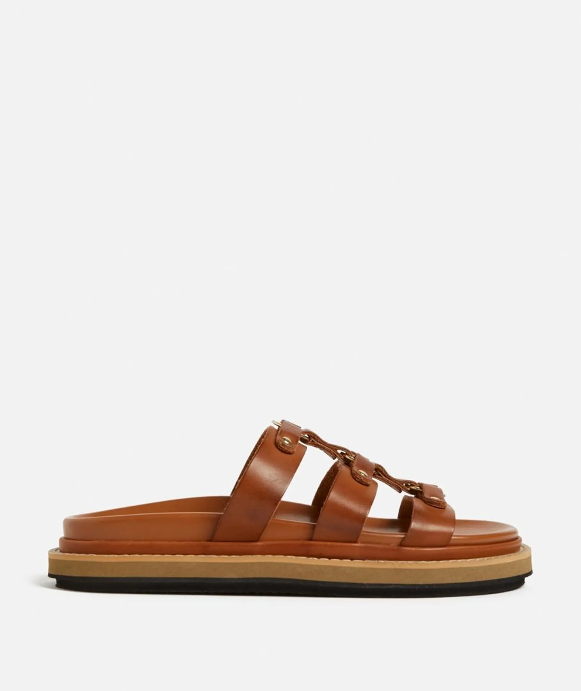 HARVEY BUCKLE SLIDE - TAN