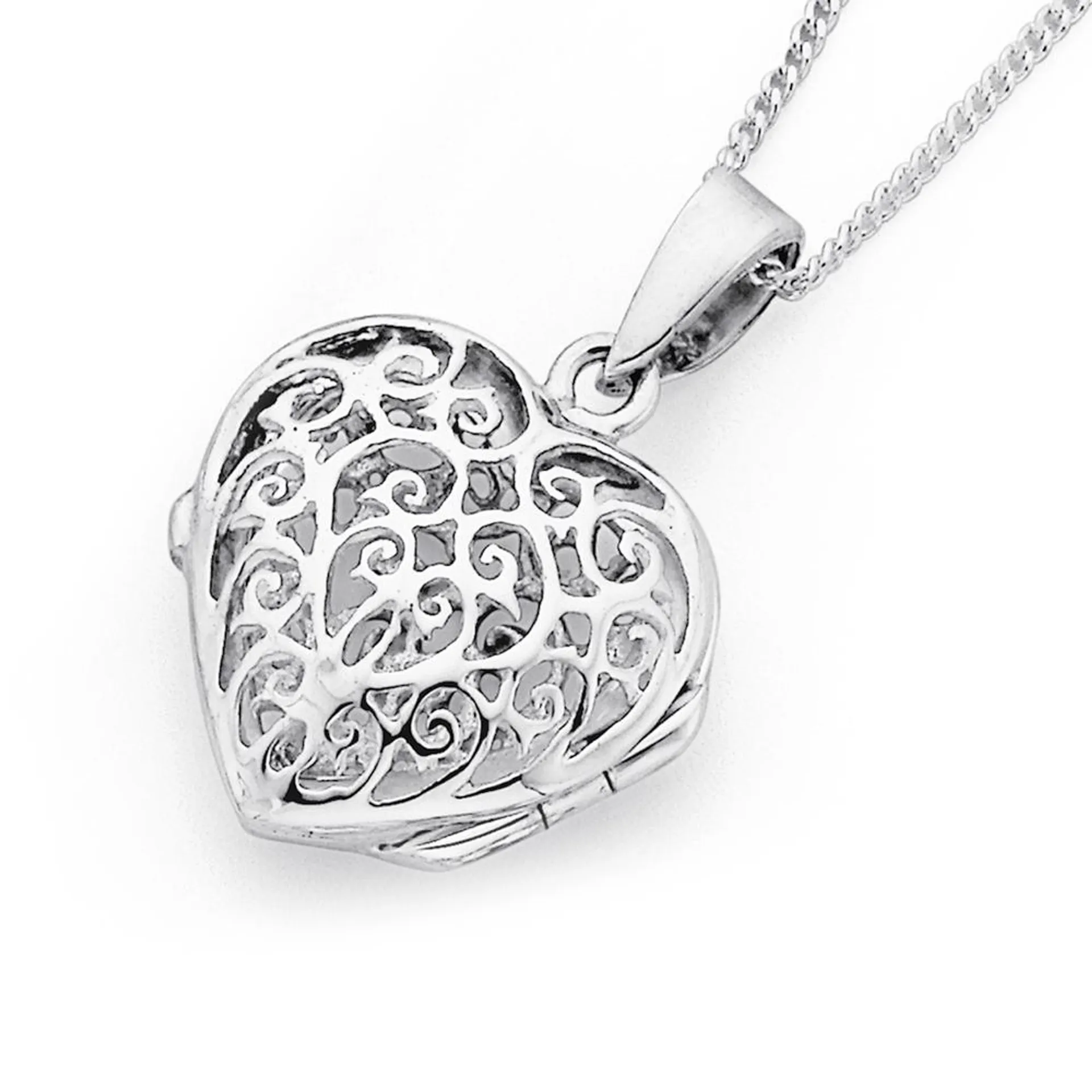 Sterling Silver Filigree Heart Locket