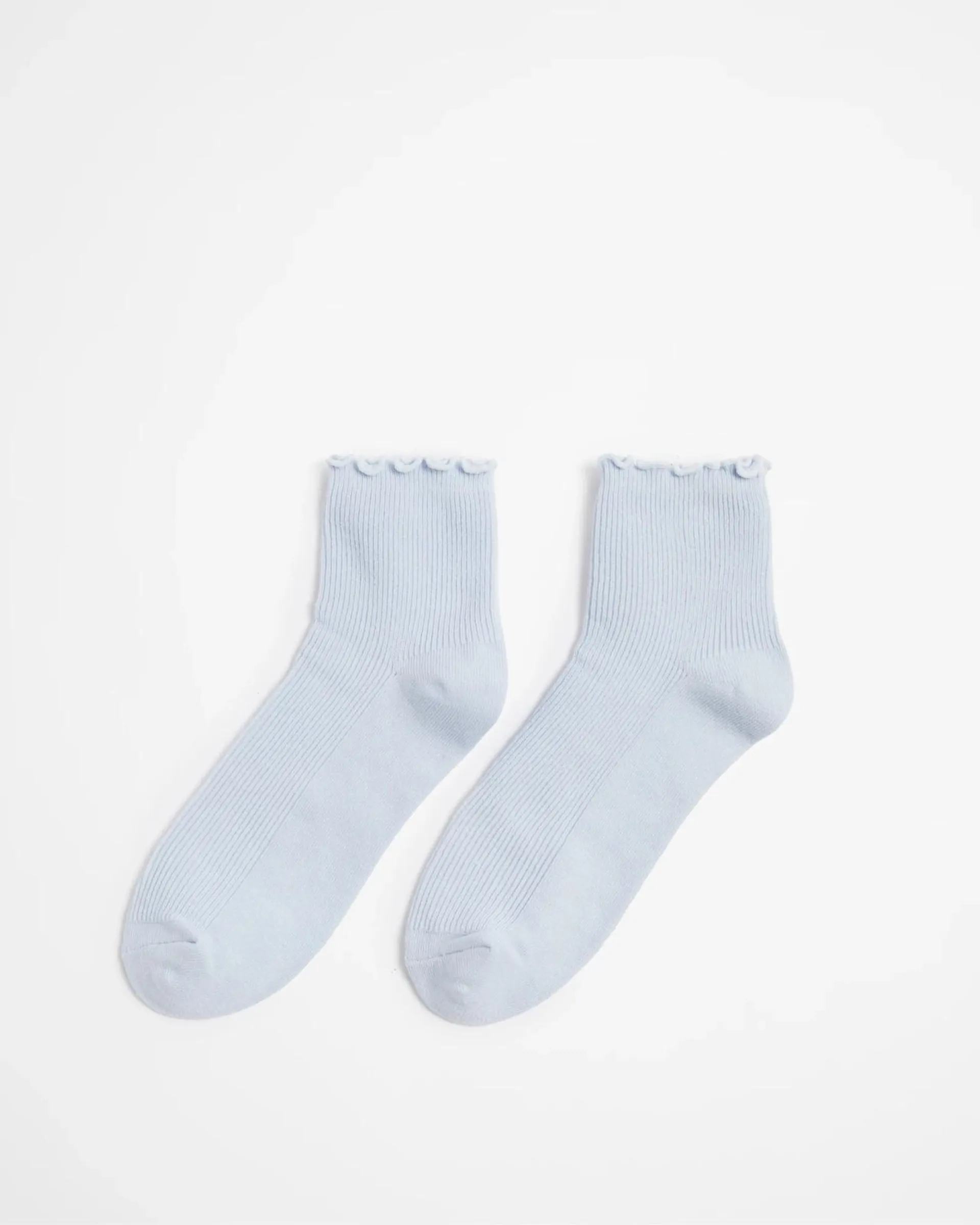 Quarter Crew Frill Socks - AC-Lab - Soft Blue