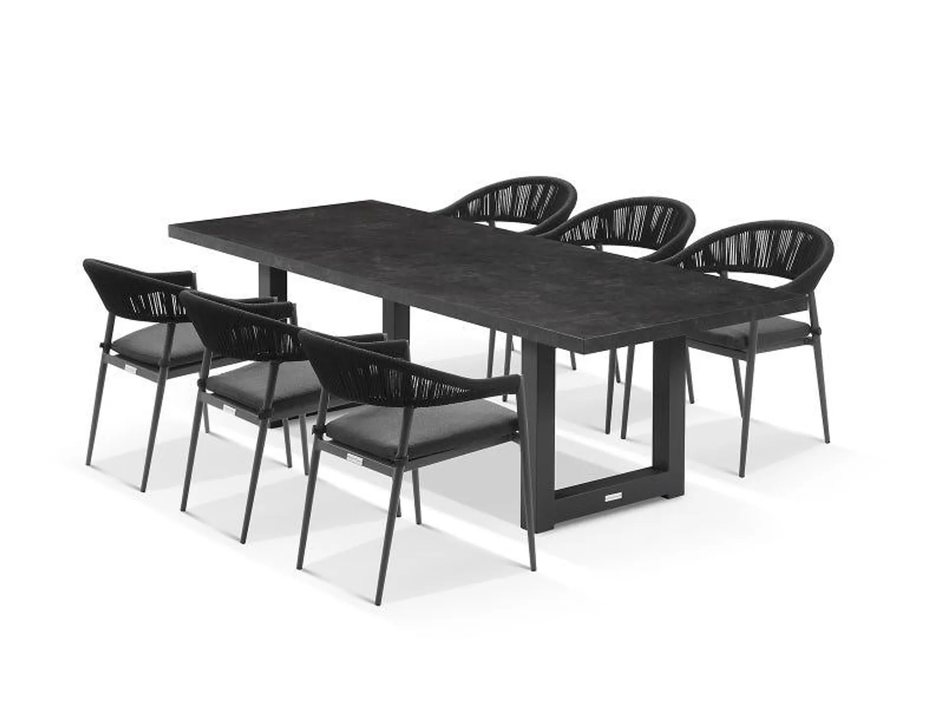 Modena Ceramic Table With Nivala Chairs 7pc Outdoor Dining Setting