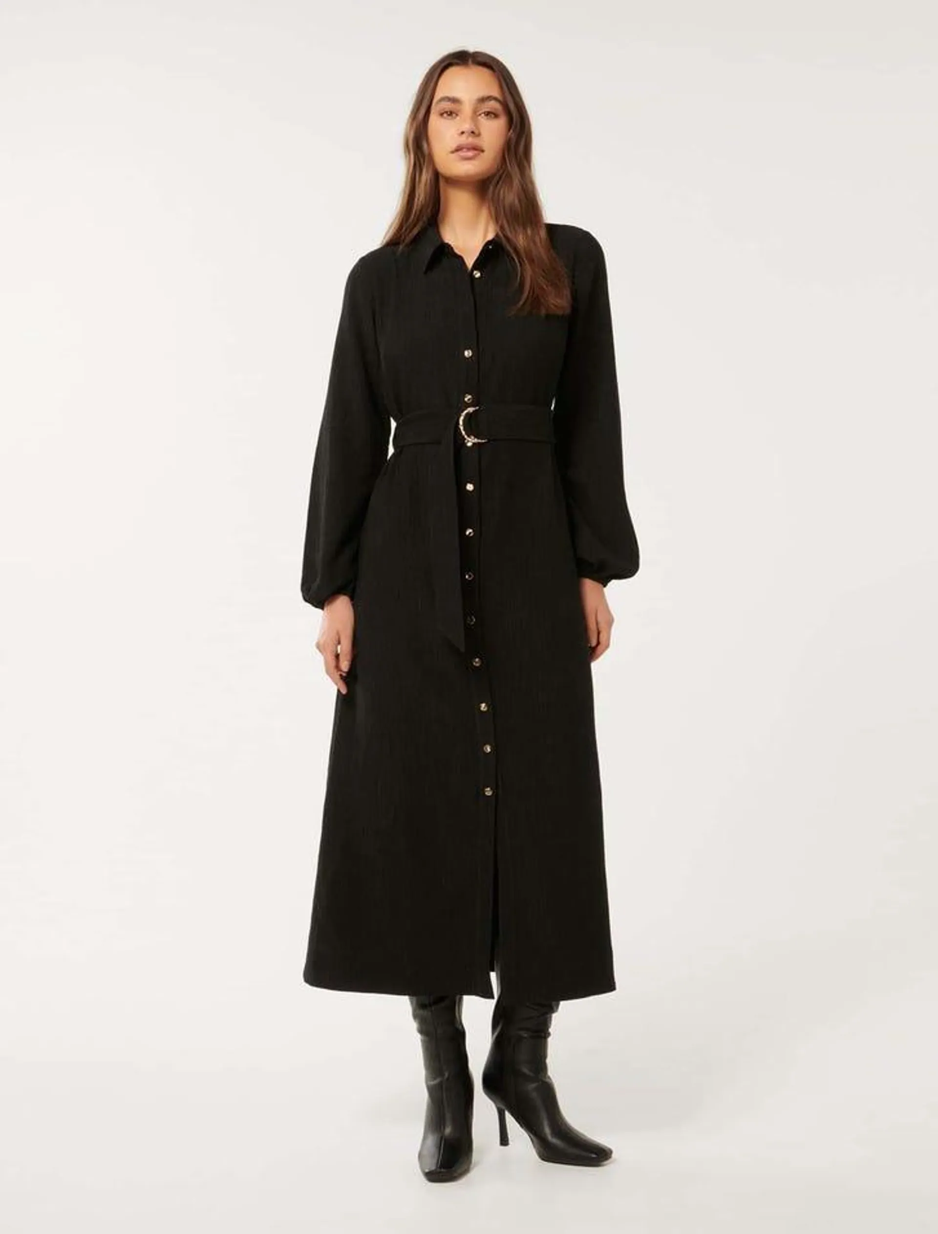 Bobbi Textured Shirt Dress