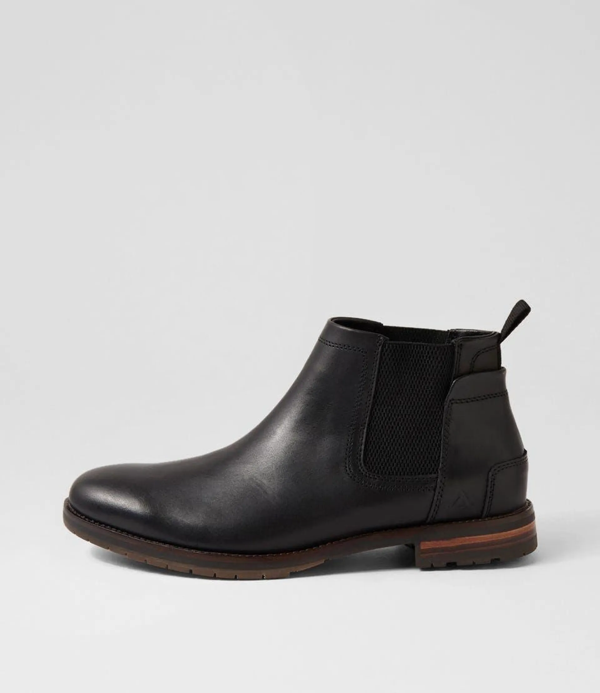 klias black burnished leather chelsea boots