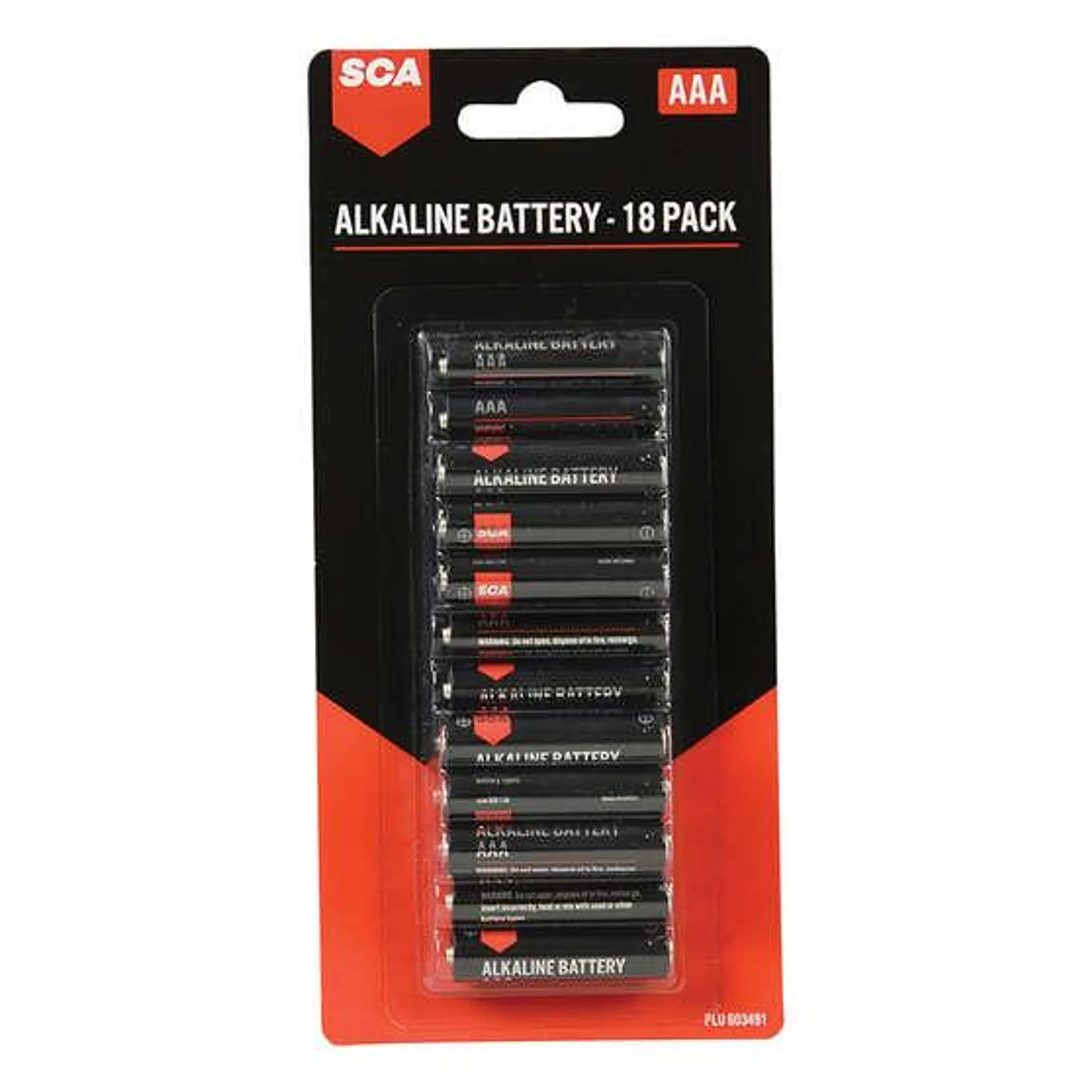 SCA Alkaline AAA Batteries 18 Pack