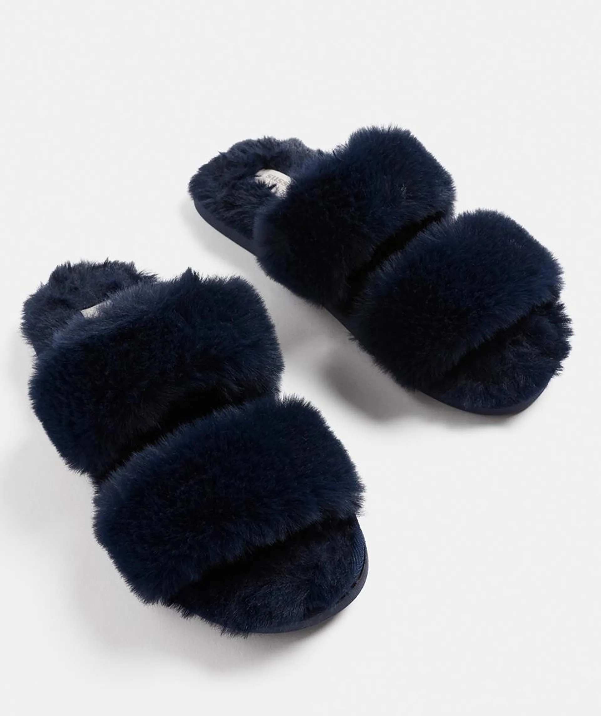 NAVY DOUBLE STRAP SLIPPER