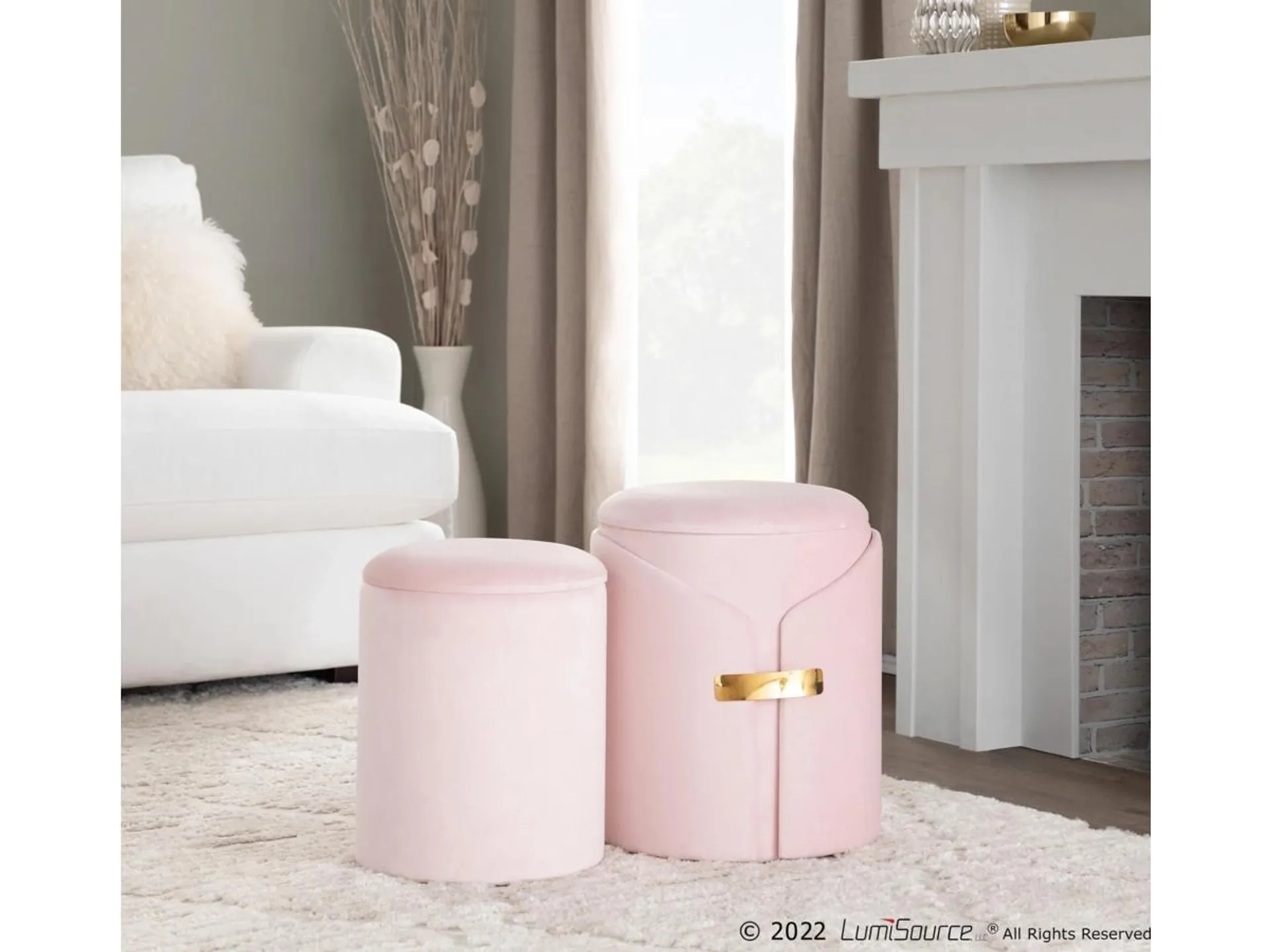 LumiSource Dahlia Ottoman Set