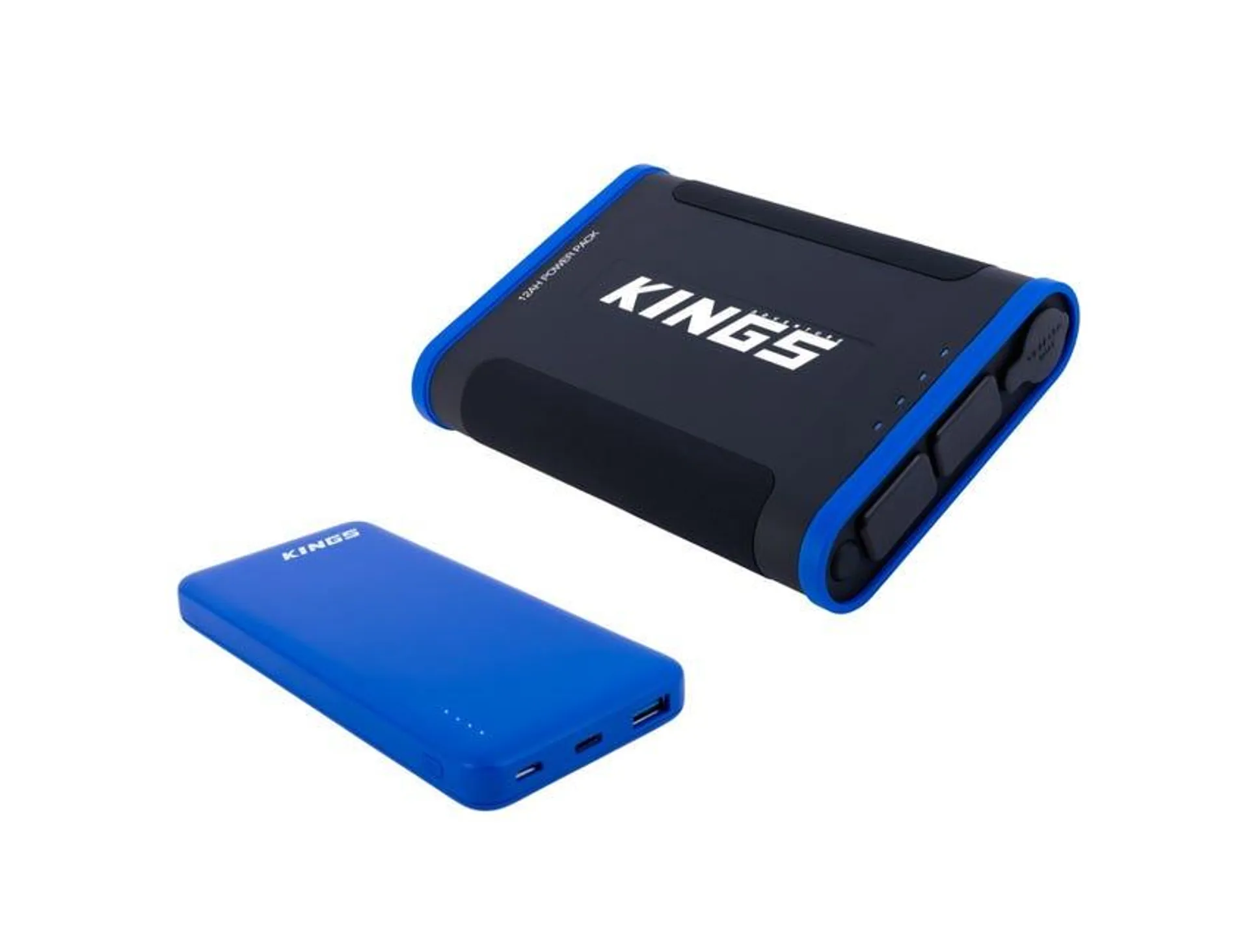 Kings 12AH Lithium Portable Power Pack + Blue 10000mAh Lithium Power Bank