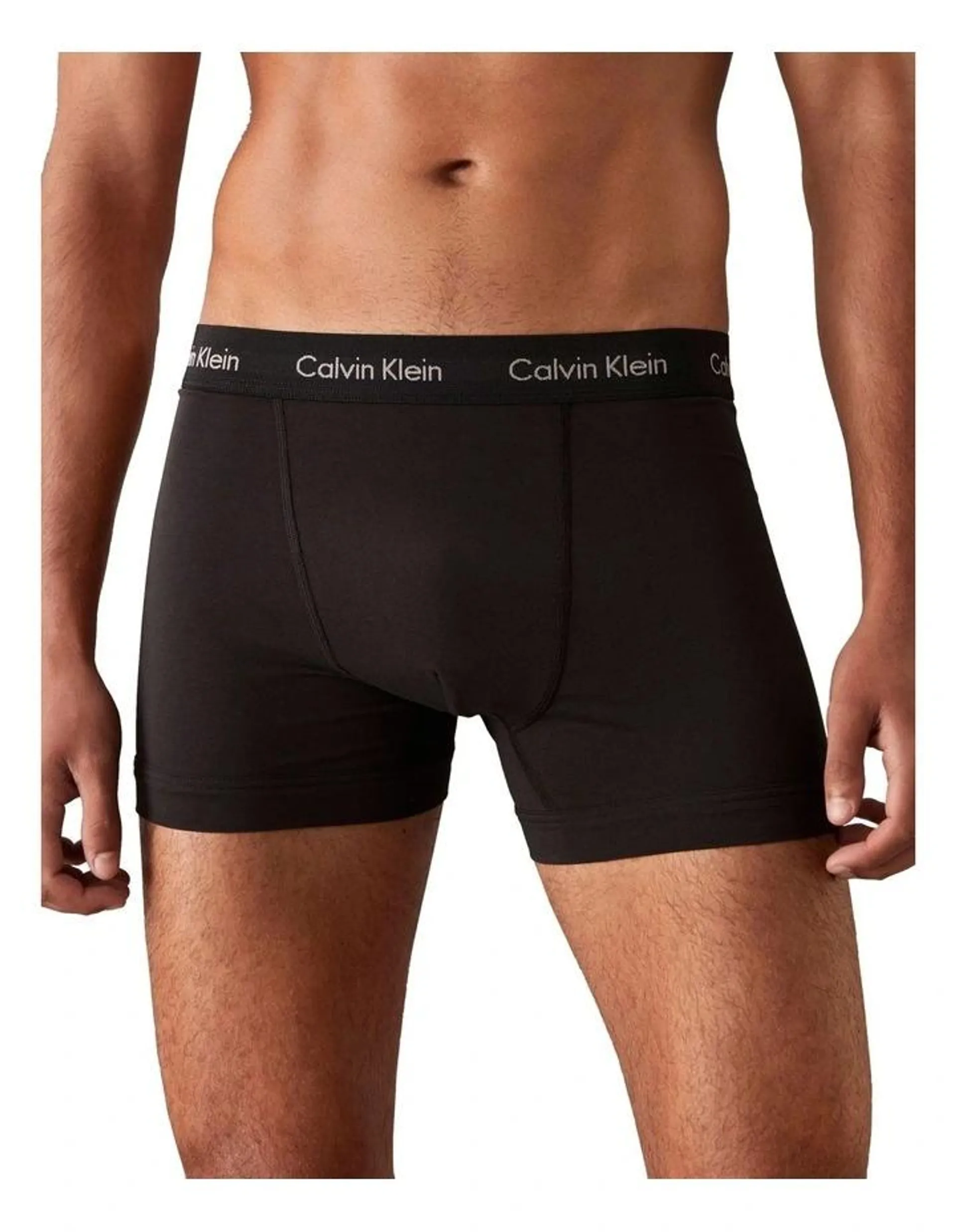 Cotton Stretch Trunks 3 Pack in Black