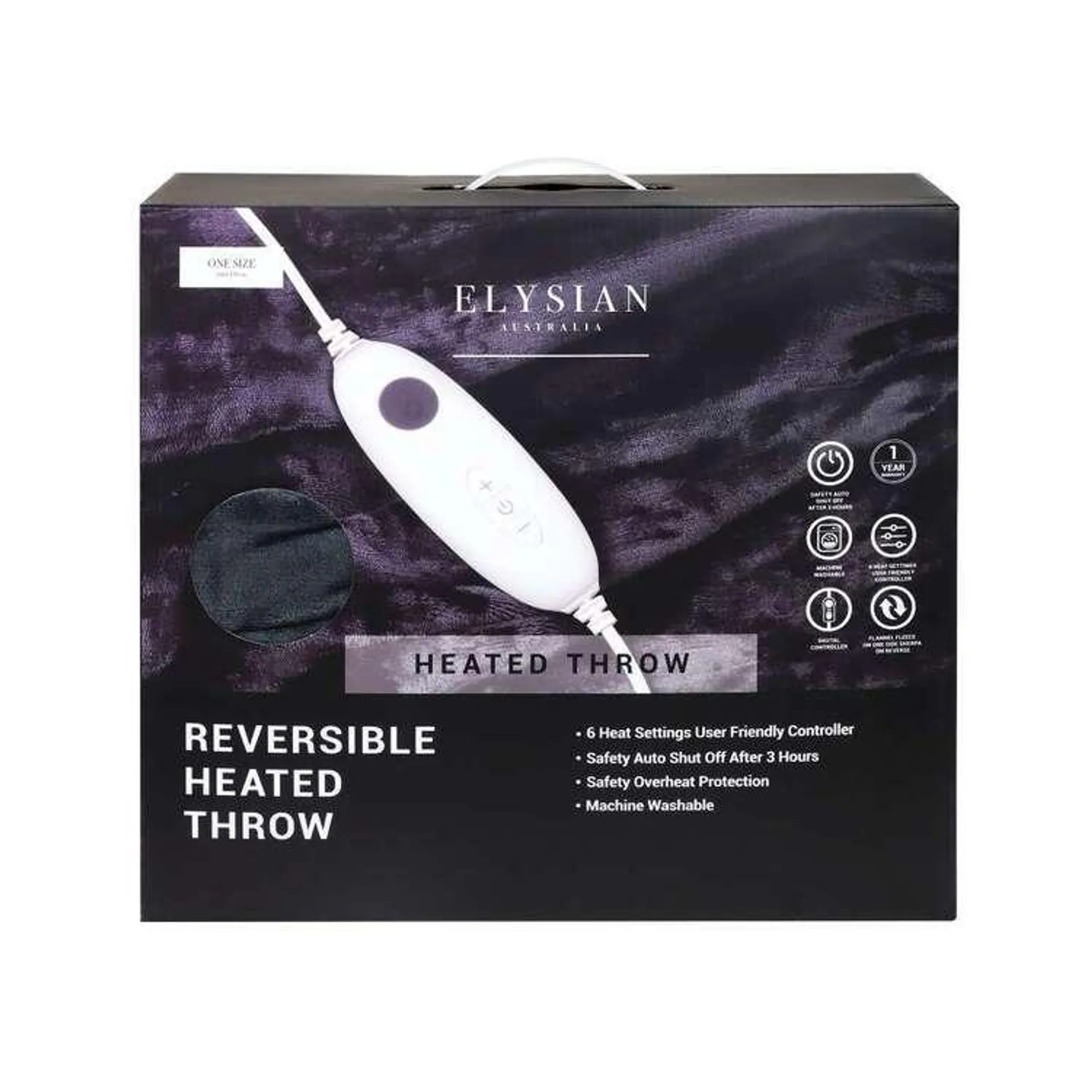 Elysian Reversible Heated Electric Throw 160 x 130 cm