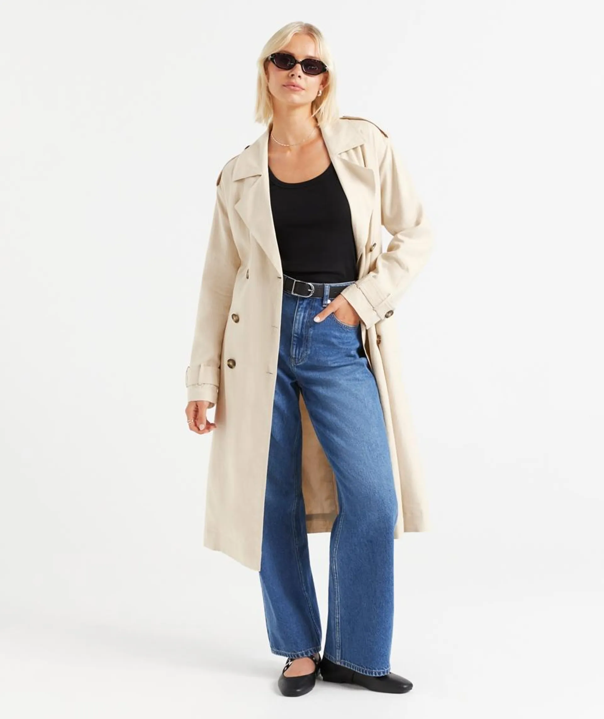 HUDSON LINEN BLEND TRENCH