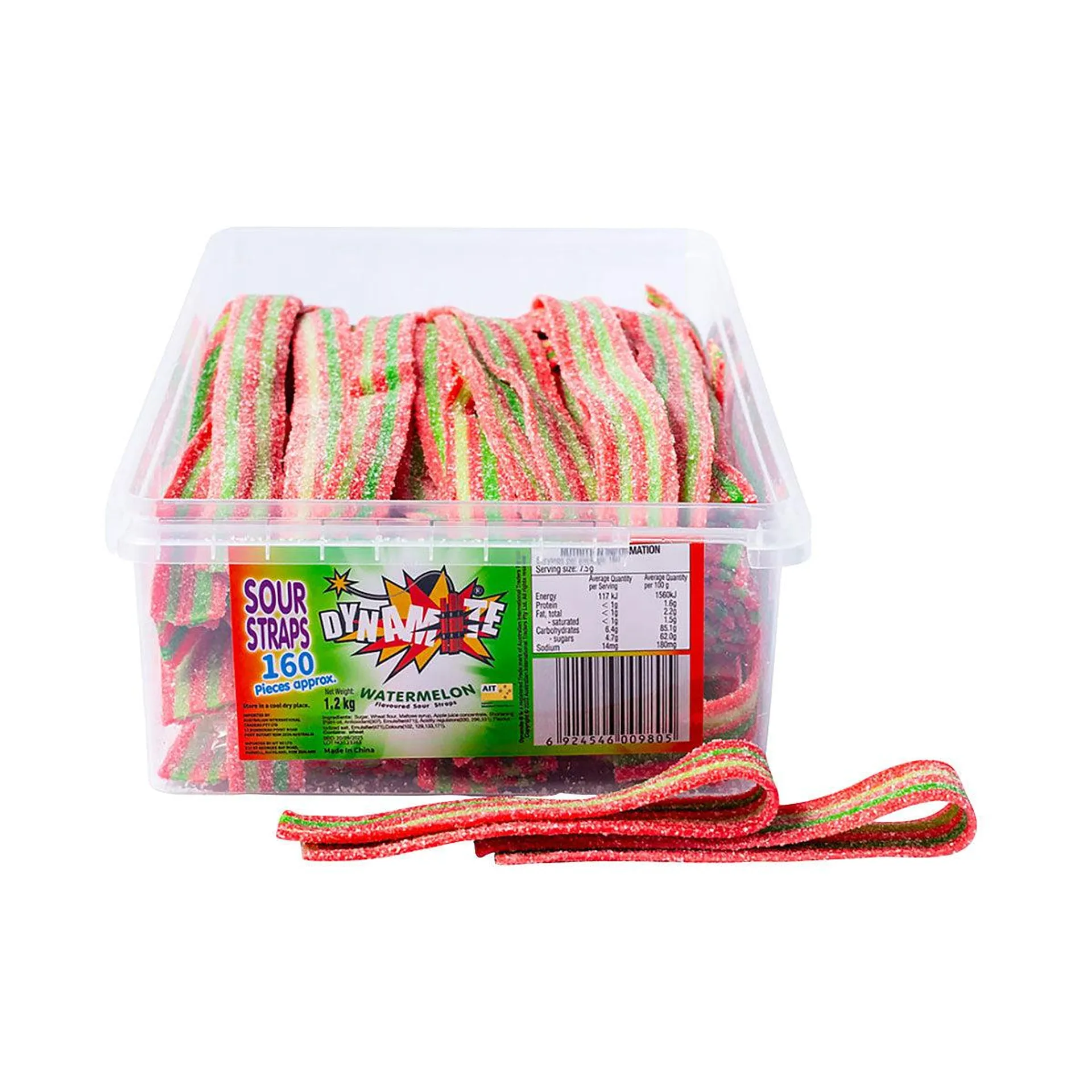 Dynamite Sour Straps Tub Watermelon 1.2kg