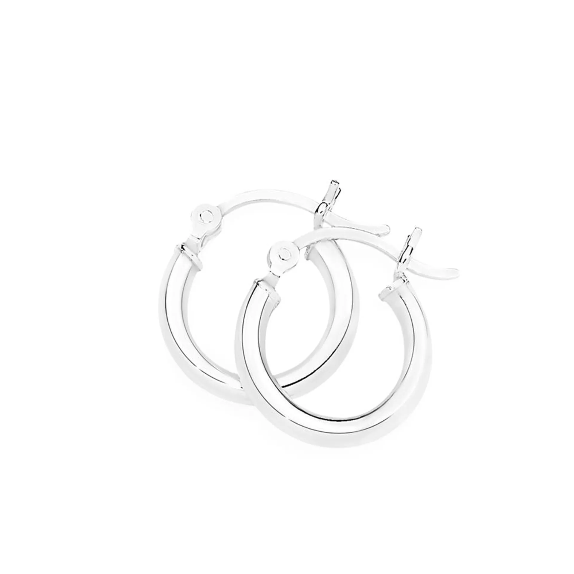 Silver 2.5x10mm Polished Tube Hoops