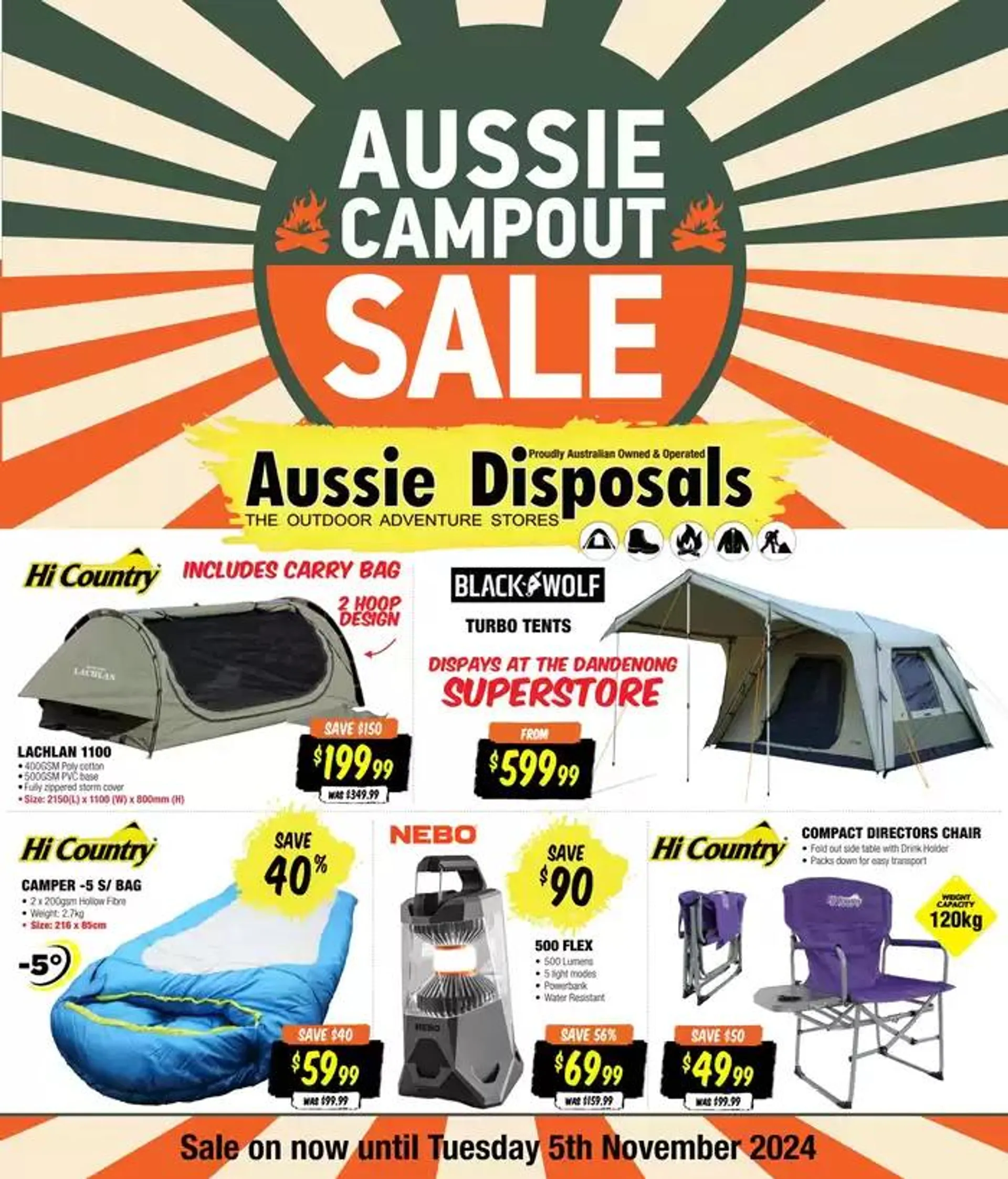 Aussie Campout Sale - Catalogue valid from 15 October to 5 November 2024 - page 1