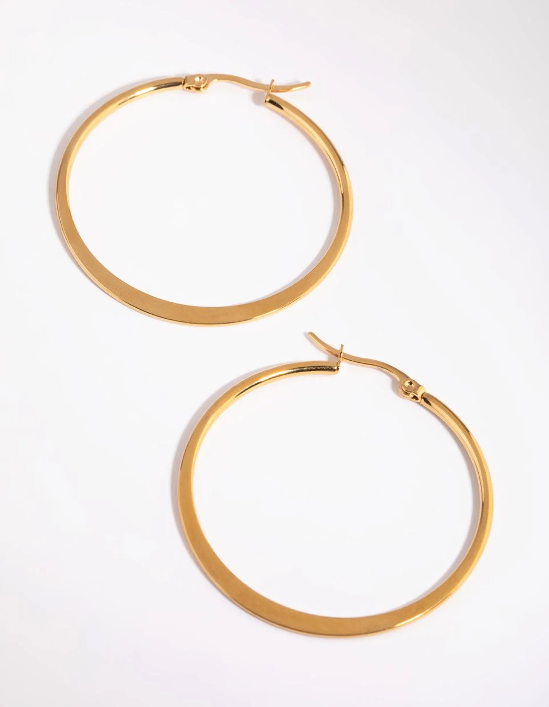 Gold Plated Stainless Steel Thin Hoop Earrings