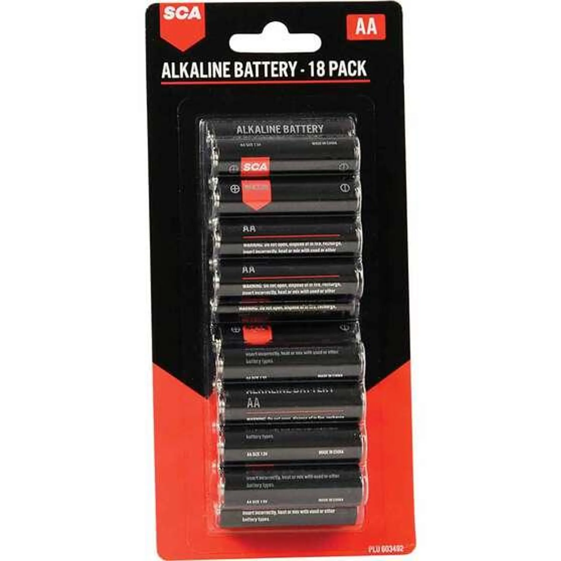 SCA Alkaline AA Batteries 18 Pack