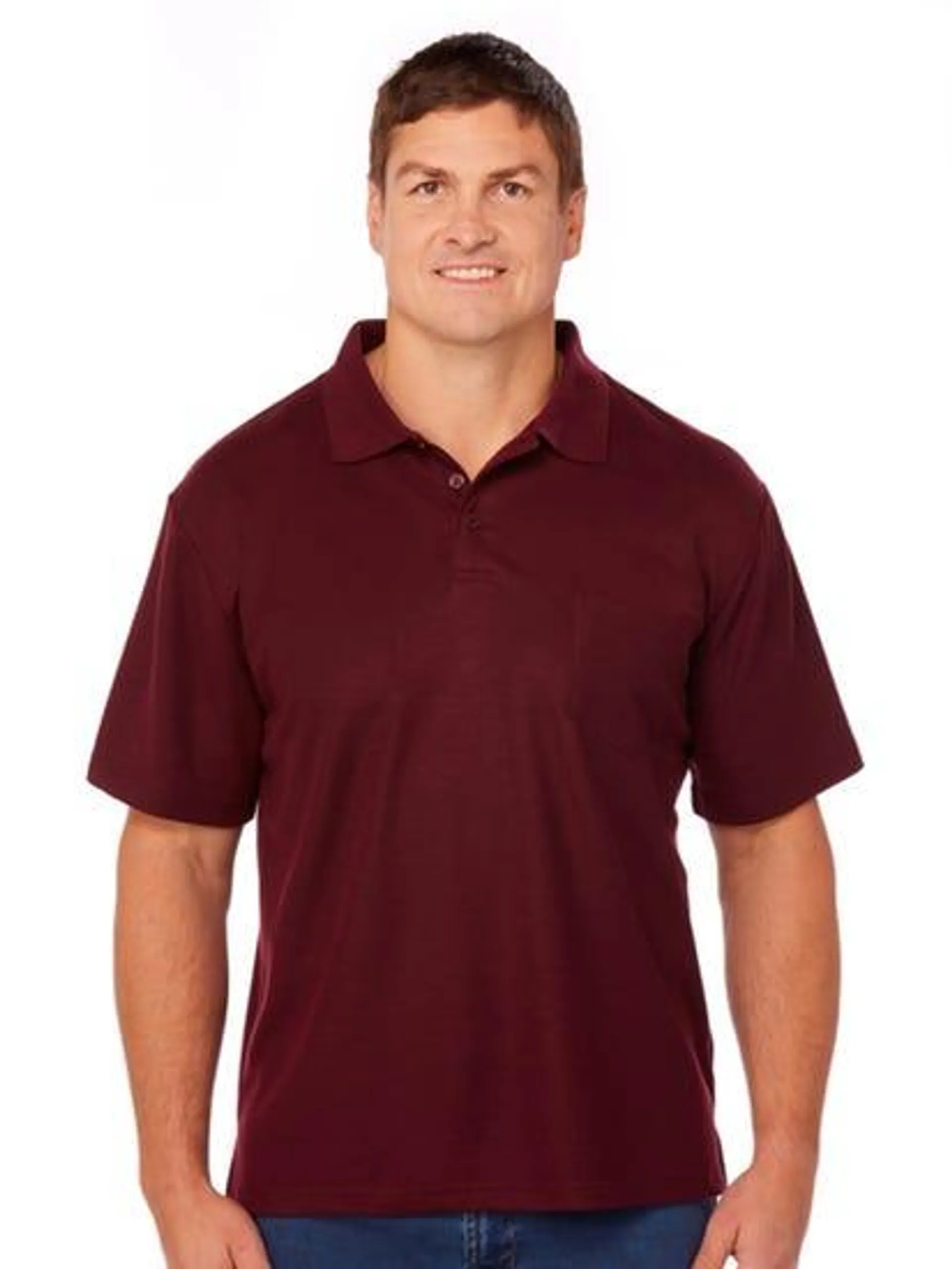 Lowes Plain Burgundy Polo Top With Pocket