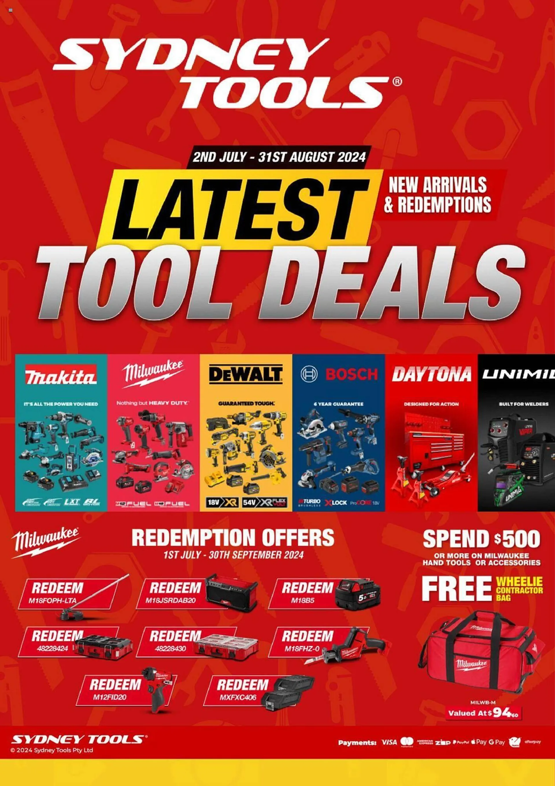 Sydney Tools catalogue - Catalogue valid from 2 July to 31 August 2024 - page 1