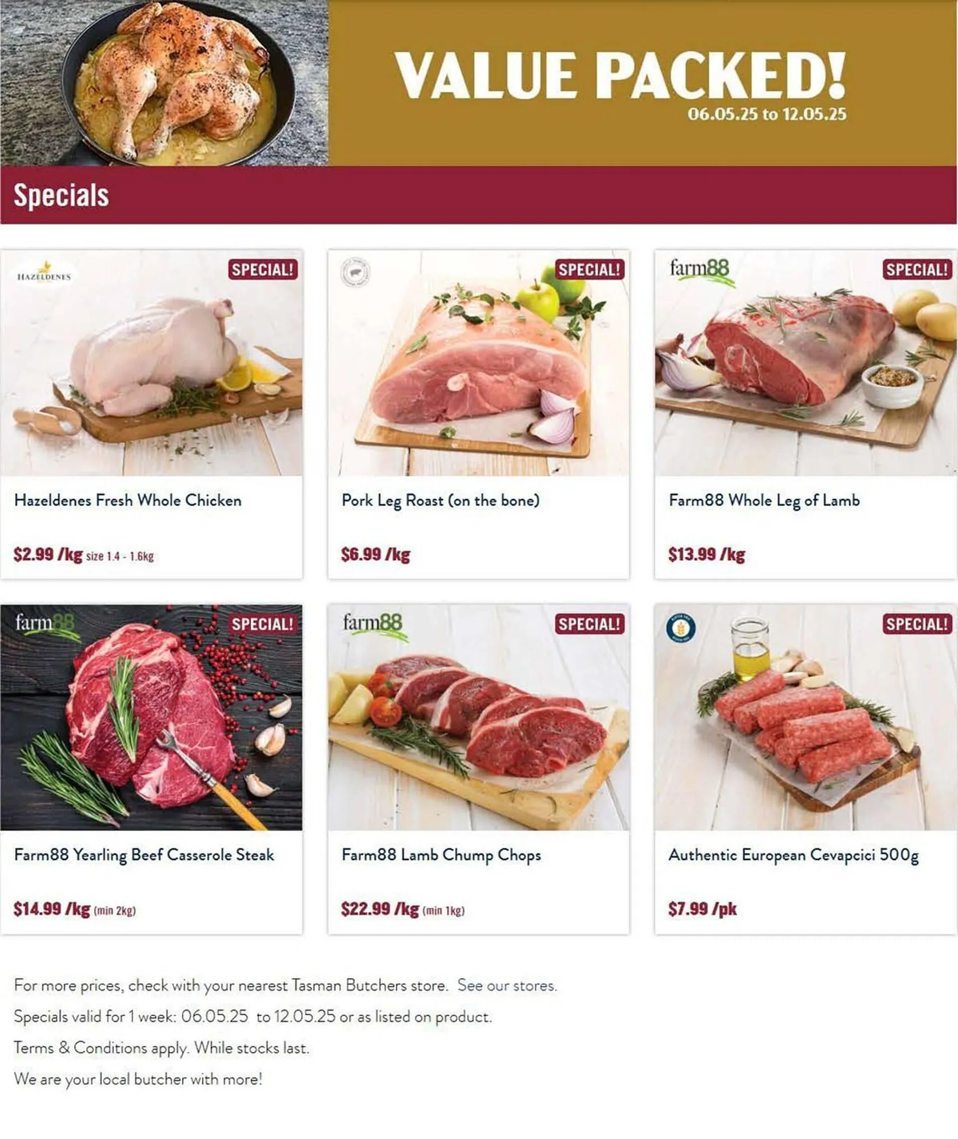 Tasman Butchers catalogue - Catalogue valid from 6 May to 12 May 2025 - page 1