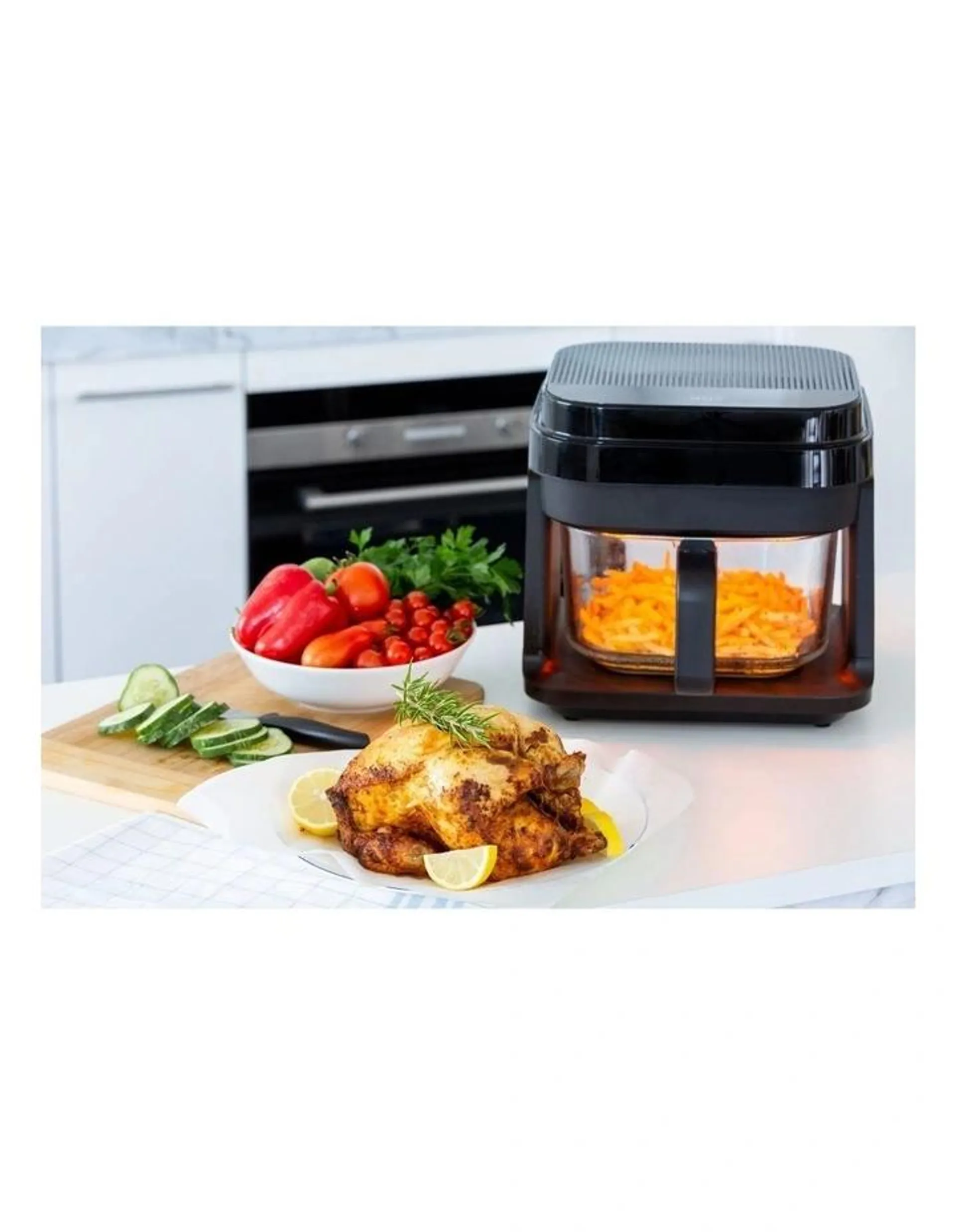 Glass Digital Air Fryer Oven 6.5L in Black