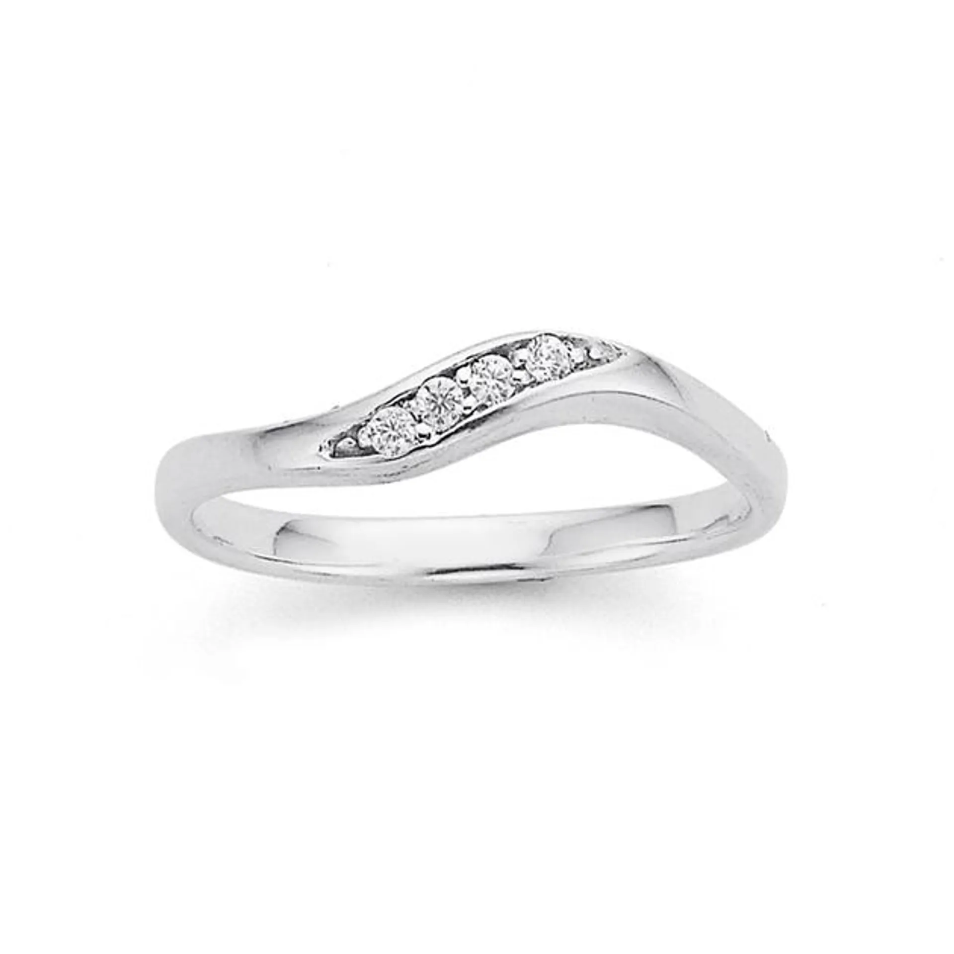 Silver CZ Wave Ring